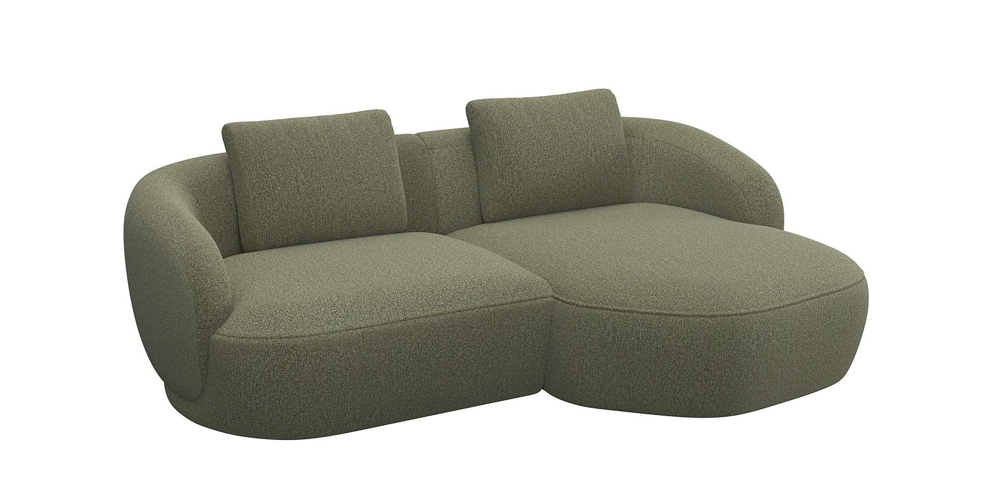 FLEXLUX Zithoek Torino, rond, L-vorm, bankhoek met recamière, longchair-sofa