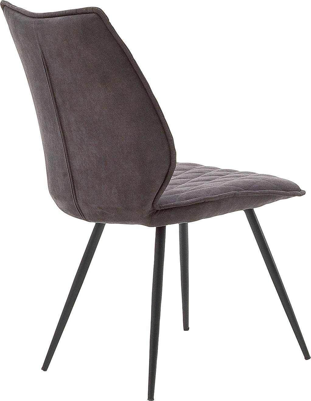 MCA furniture Stoel met 4 poten Navarra 2-set met stofbekleding, belastbaar tot 120 kg, comfort zithoogte 48 cm (2 stuks)