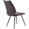 mca furniture stoel navarra set van 2 met bekleding in antiek-look,comfortzithoogte 48 cm, ruitstiksel, belastbaar tot 120 kg (2 stuks) grijs