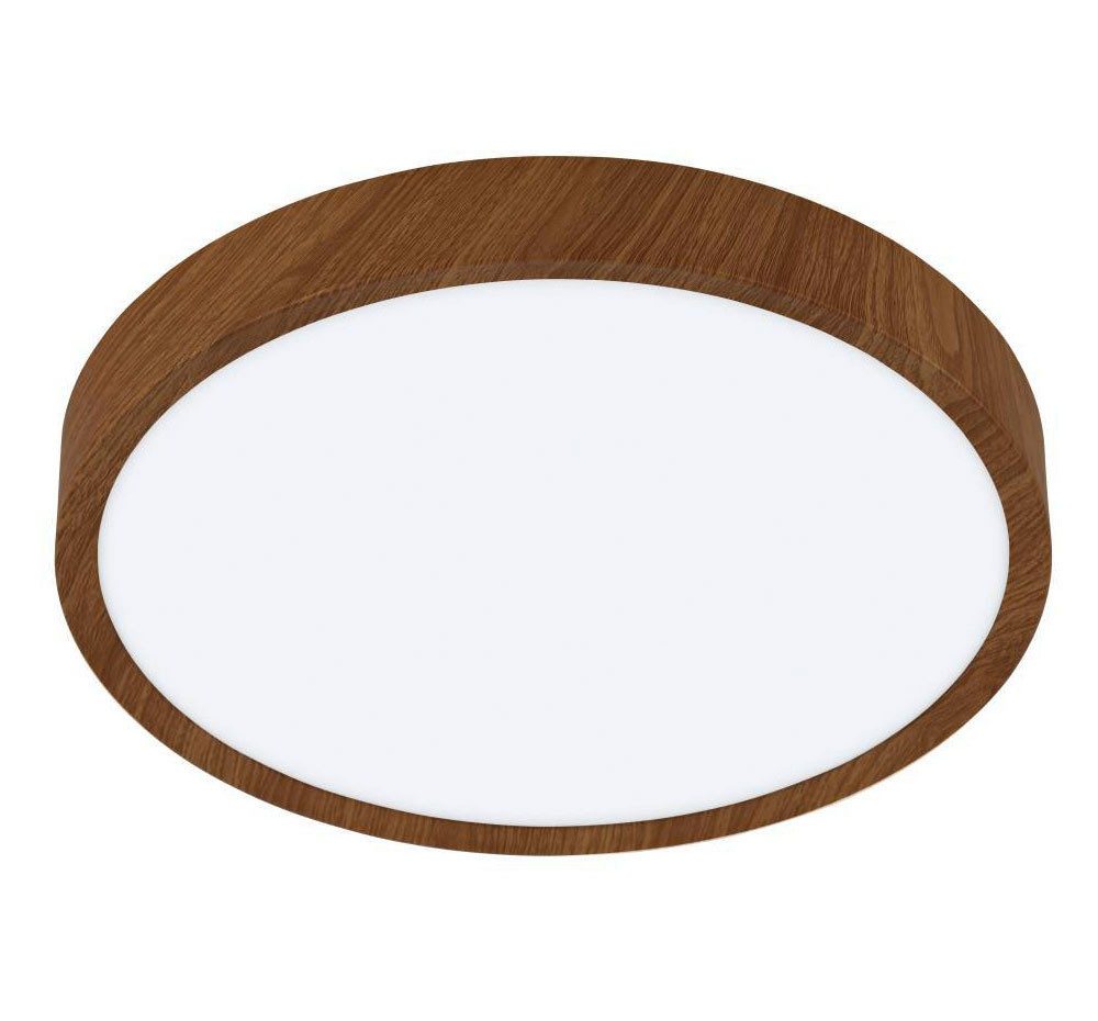 EGLO Plafondlamp MUSURITA Plafondlamp, woonkamer, staal, kunststof, houtlook, wit, Ø 44 cm (1 stuk) plafondlampen bruin