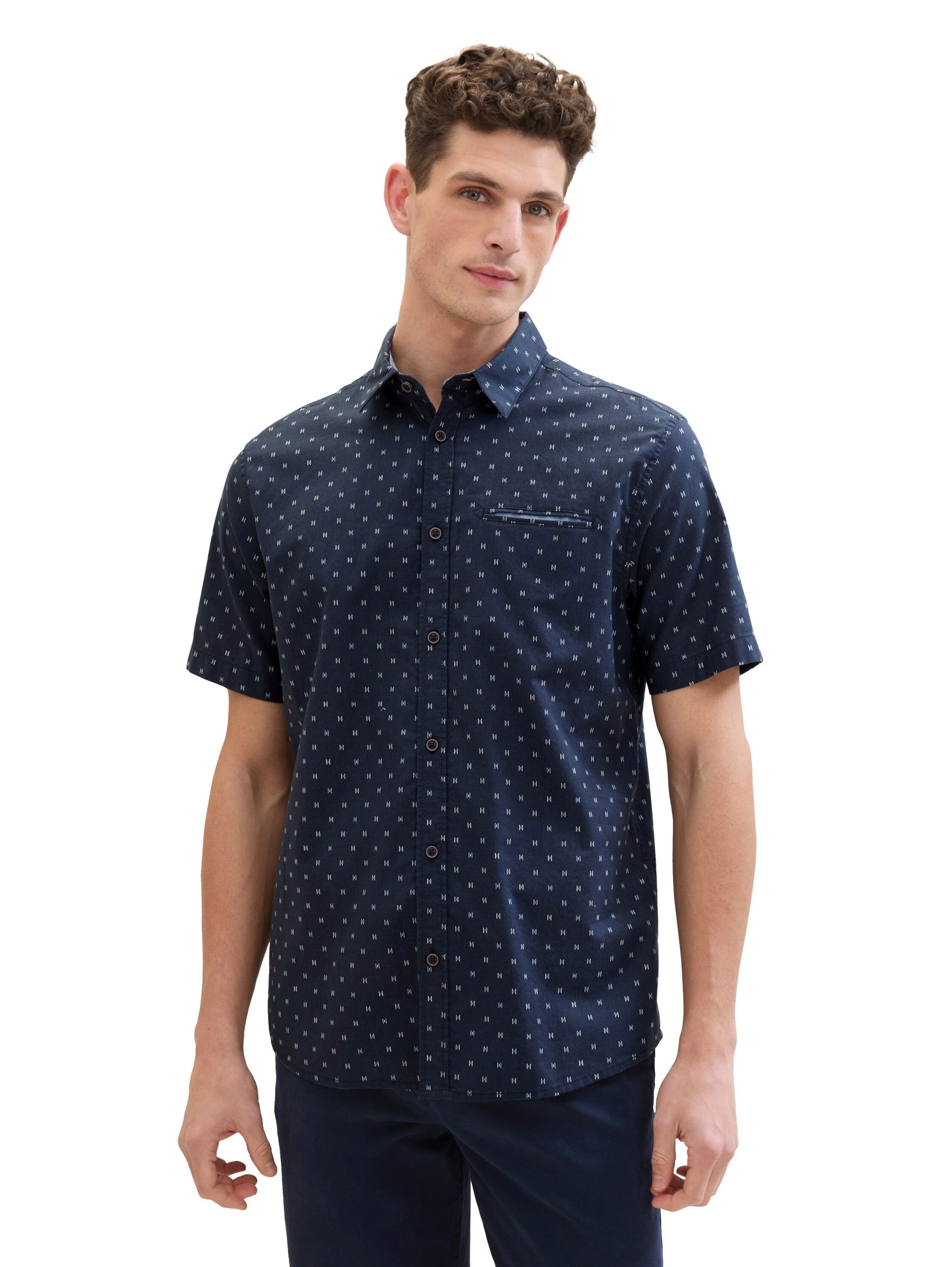 Tom Tailor Regular fit vrijetijdsoverhemd met all-over motief