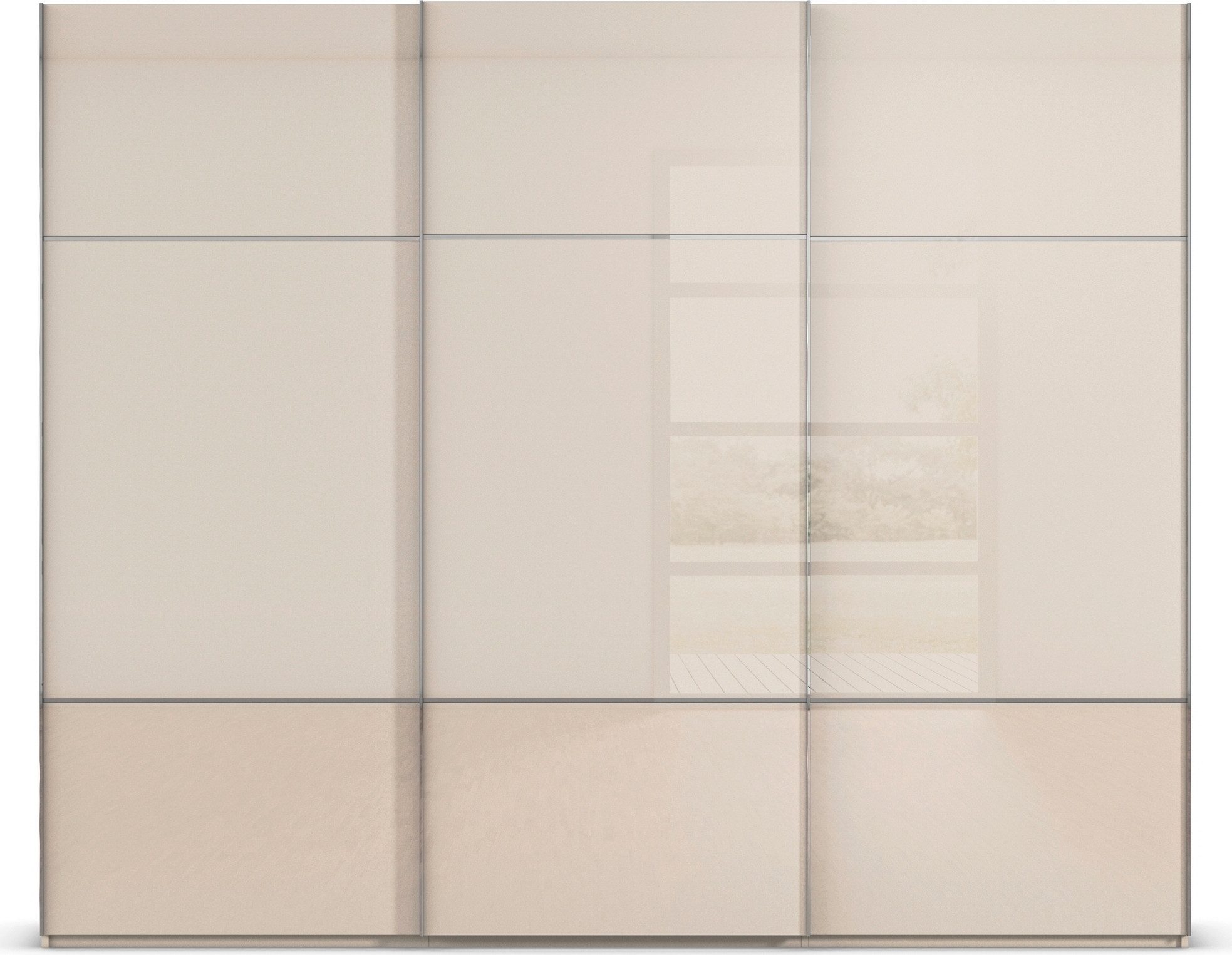 rauch Schuifdeurkast Kledingkast kast garderobe slaapkamerkast SCALE-TRIO edel drievoudig front met 2 sierlijsten glasfront made in germany