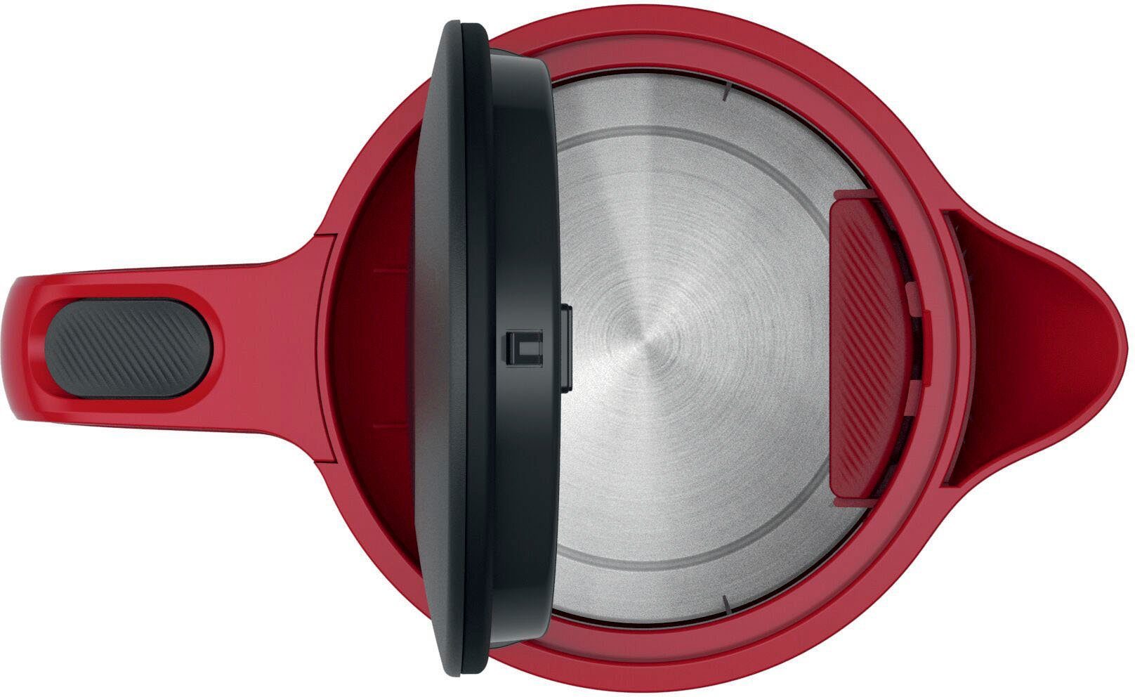 BOSCH Waterkoker TWK2M164, 1,7 l, Automatische uitschakeling, weergave aantal kopjes, mat rood