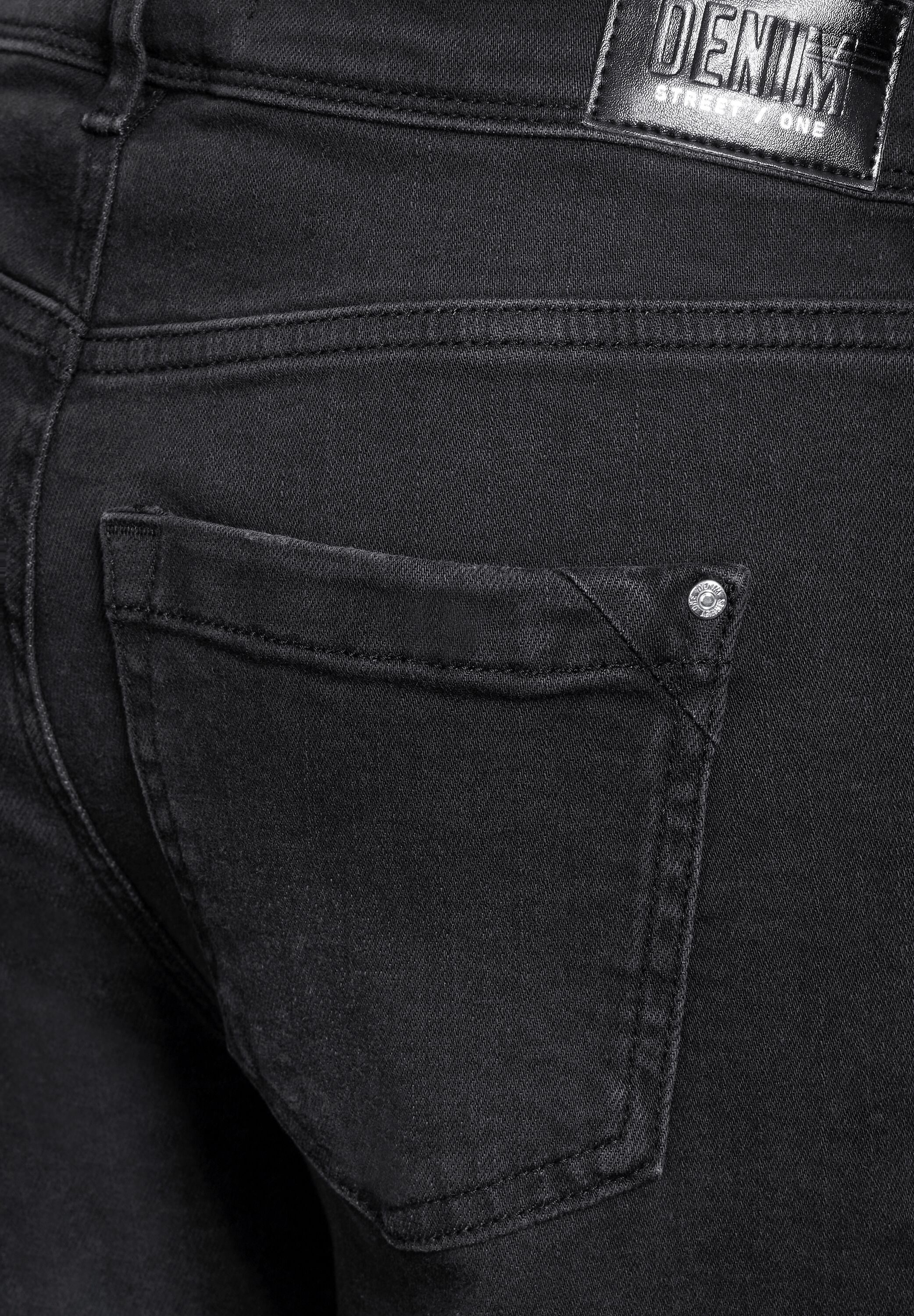 STREET ONE 5-pocket jeans Denim-Kick Flared slim fit met stretch