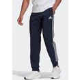 adidas sportswear sportbroek aeroready essentials tapered cuff woven 3 strepen broek blauw