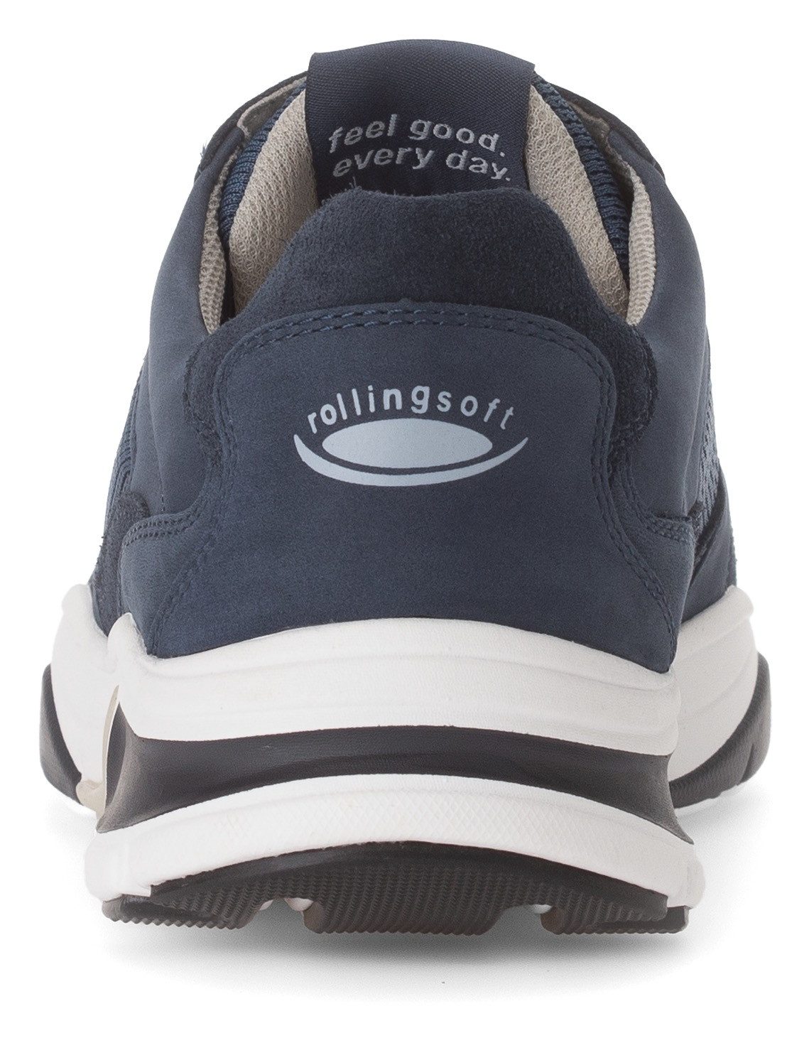 Gabor Rollingsoft Sneakers met sleehak , vrijetijdsschoen, lage schoen, veterschoen met logo op de hiel, g-breedte