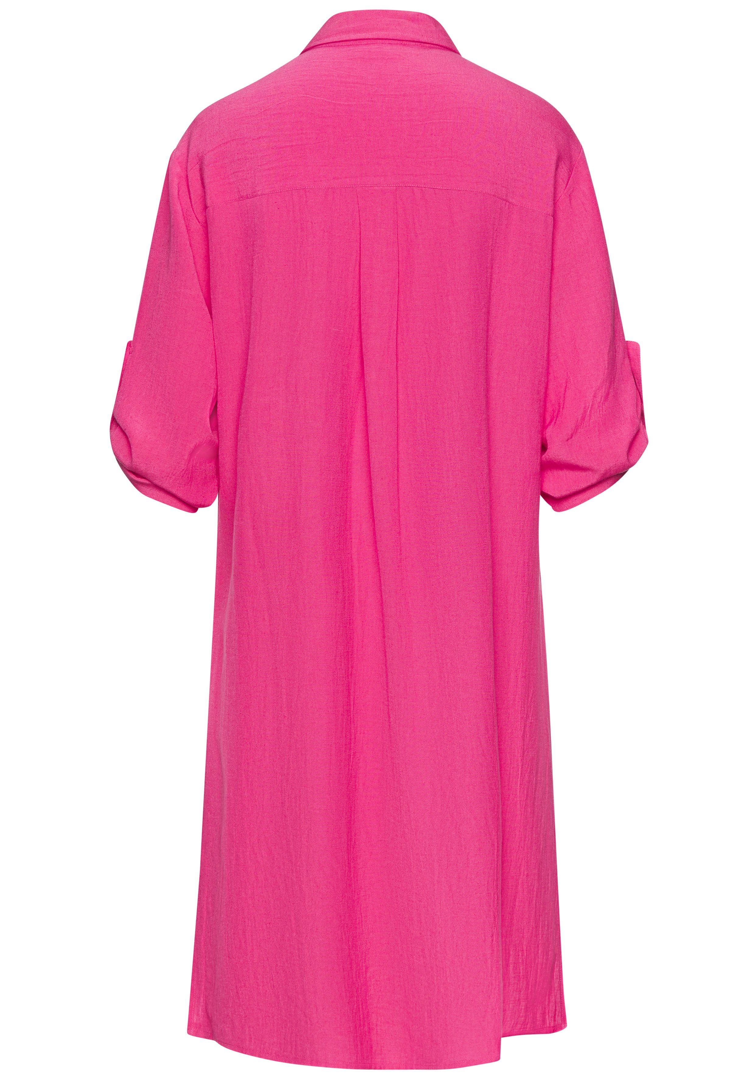 Lascana Lange blouse van lichte stof met linnenpercentage, luchtige blousejurk