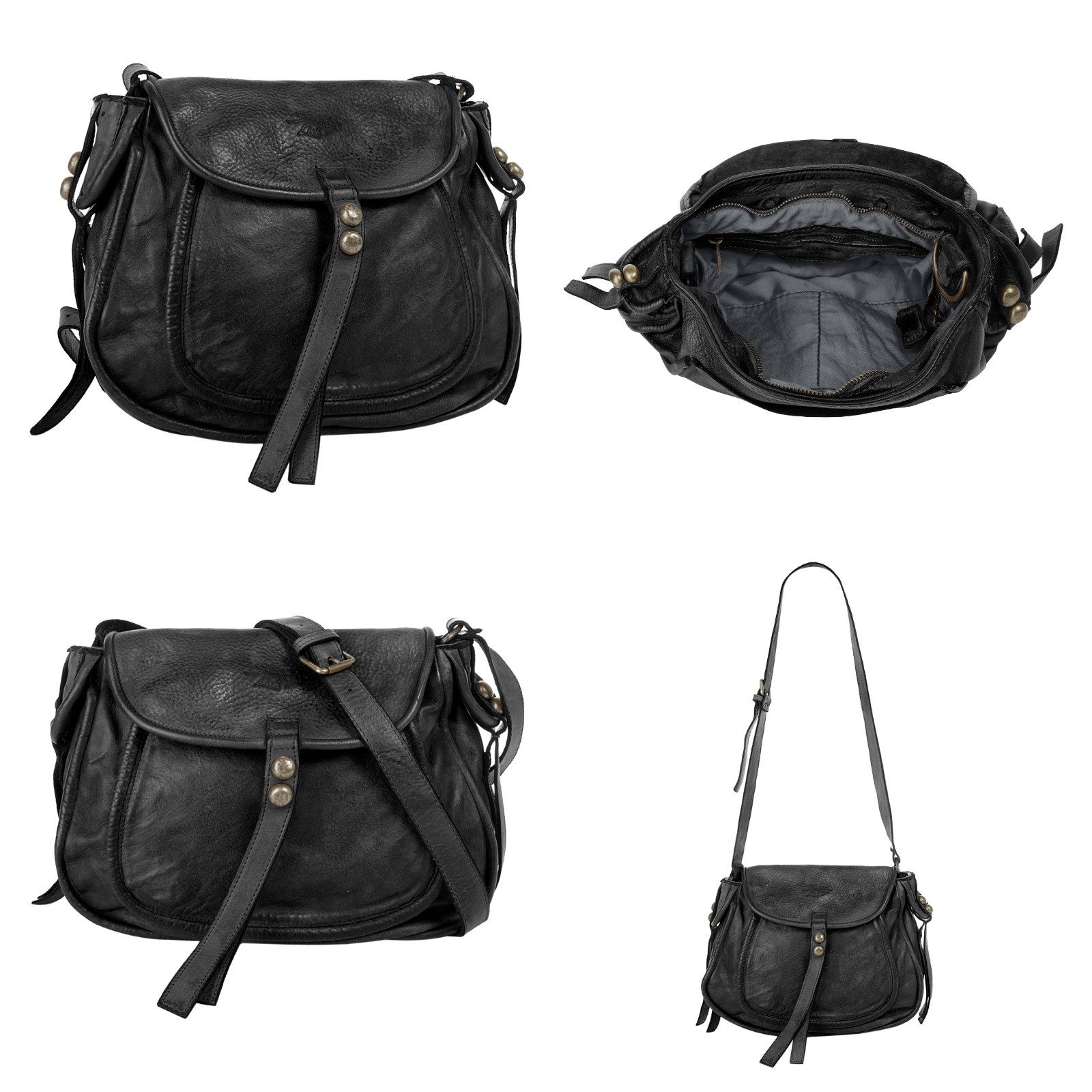 Samantha Look Schoudertas echt leer, made in italy