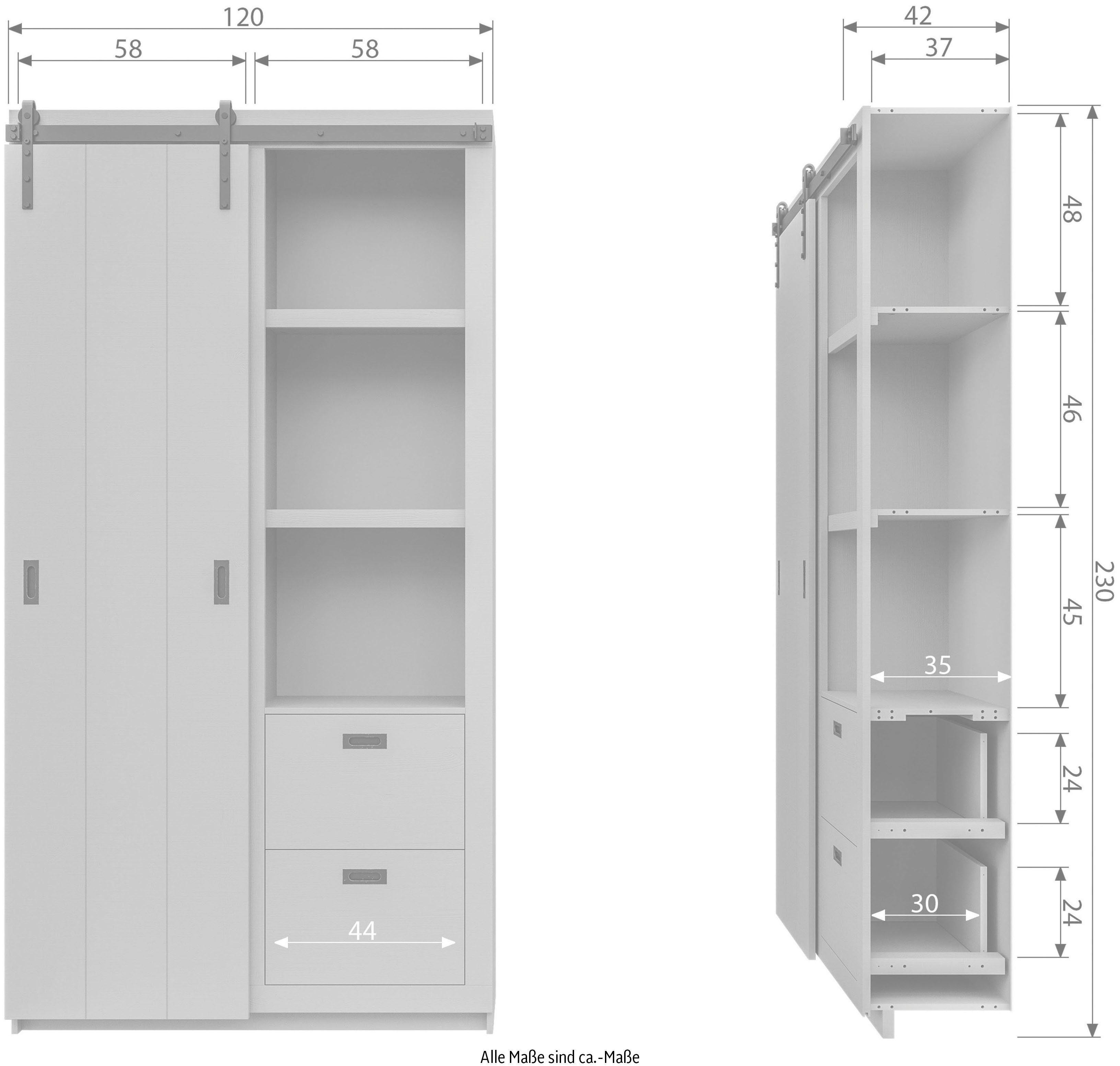 vtwonen Schuifdeurkast Slide veel opbergruimte, innovatief ontwerp, h 230 cm x b 120 cm