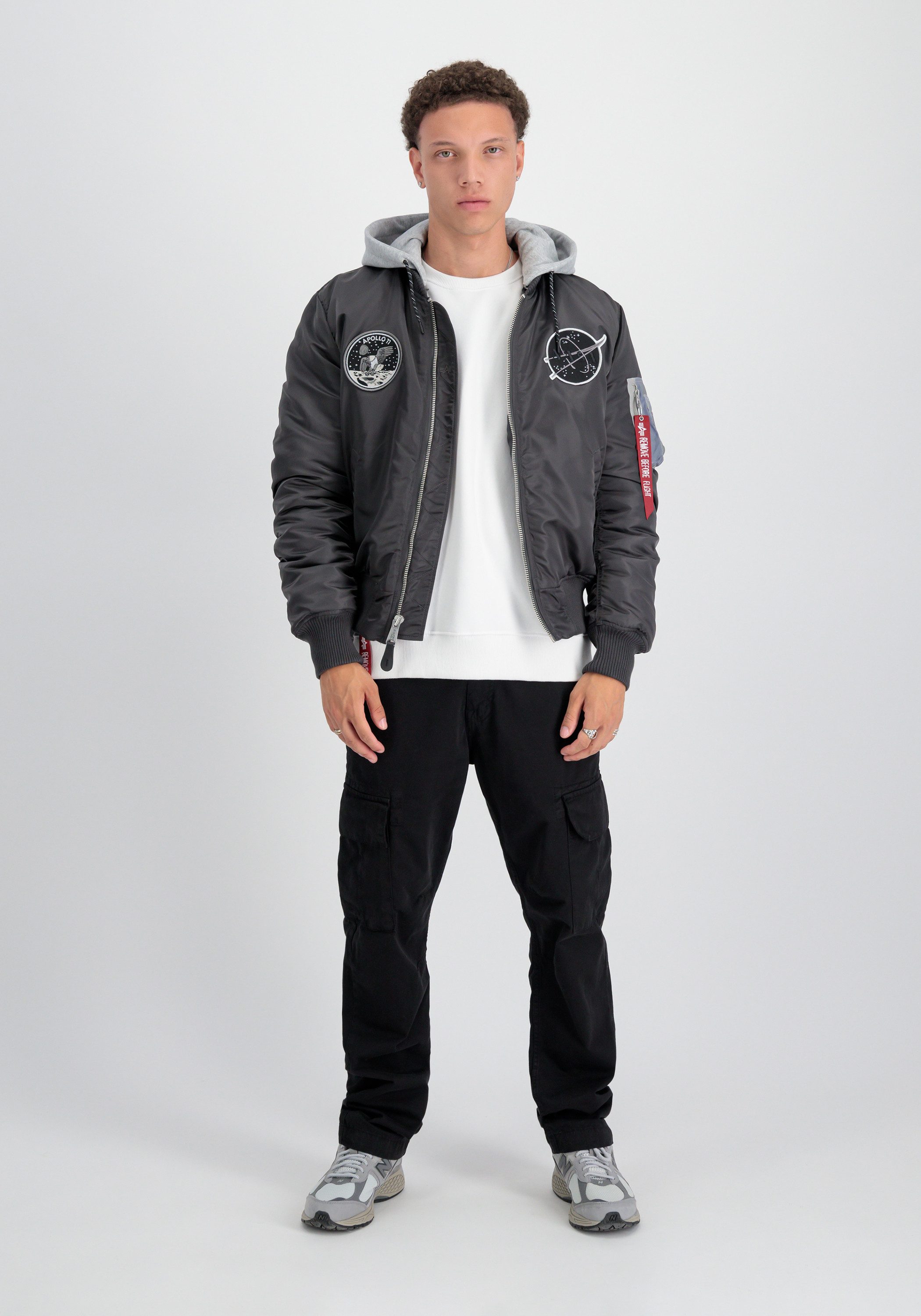 Alpha Industries Bomberjack Men Bomber Jackets MA-1 VF Hood Dark Side