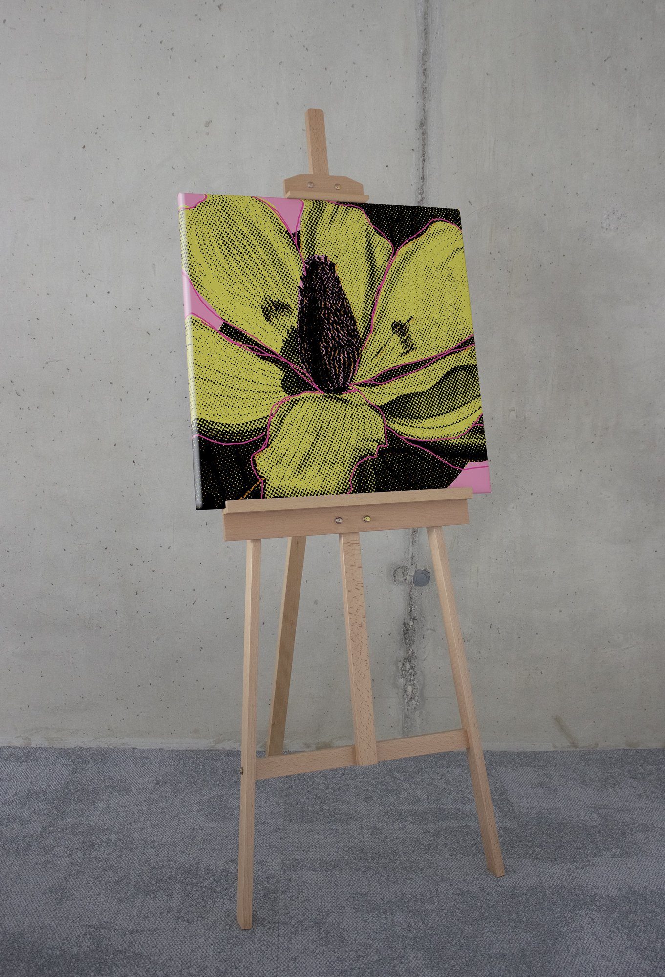 Komar Artprint op linnen Yellow Fusion - Afmeting 60 x 60 cm (1 stuk)