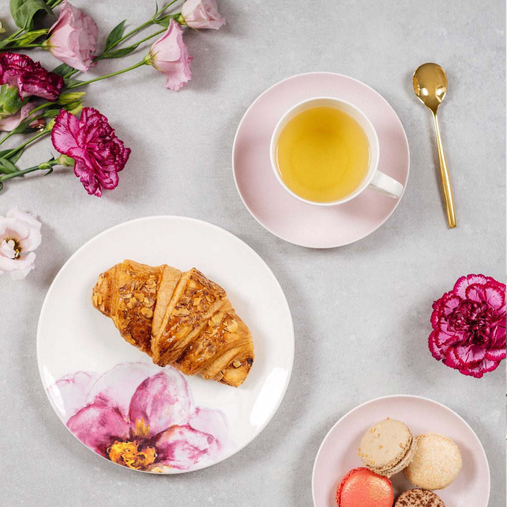 Villeroy & Boch Ontbijtservies set Roos Garden Made in Germany, Fine China porselein (set, 8-delig)