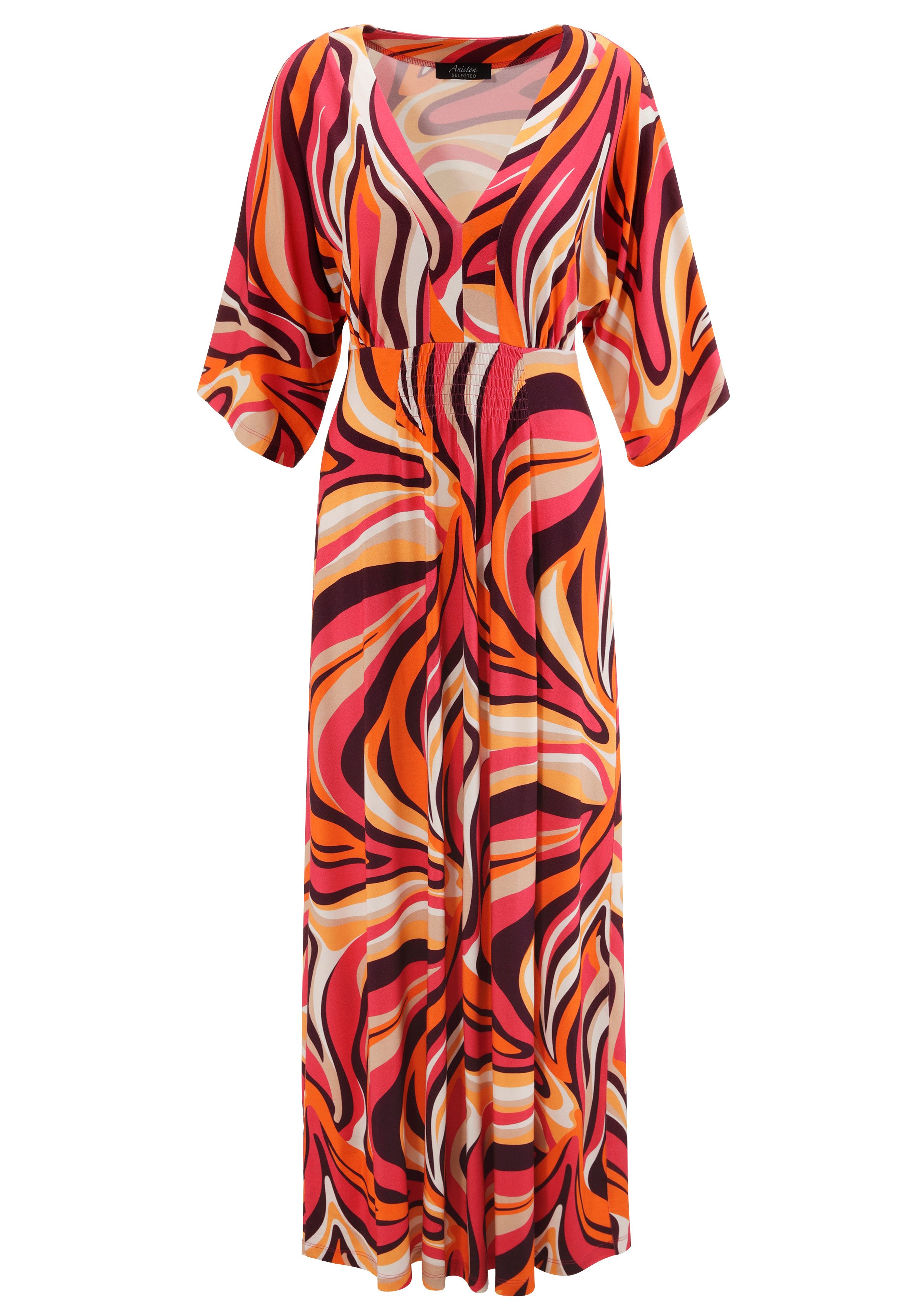 Aniston SELECTED Maxi-jurk met wijde 3/4-mouwen - nieuwe collectie