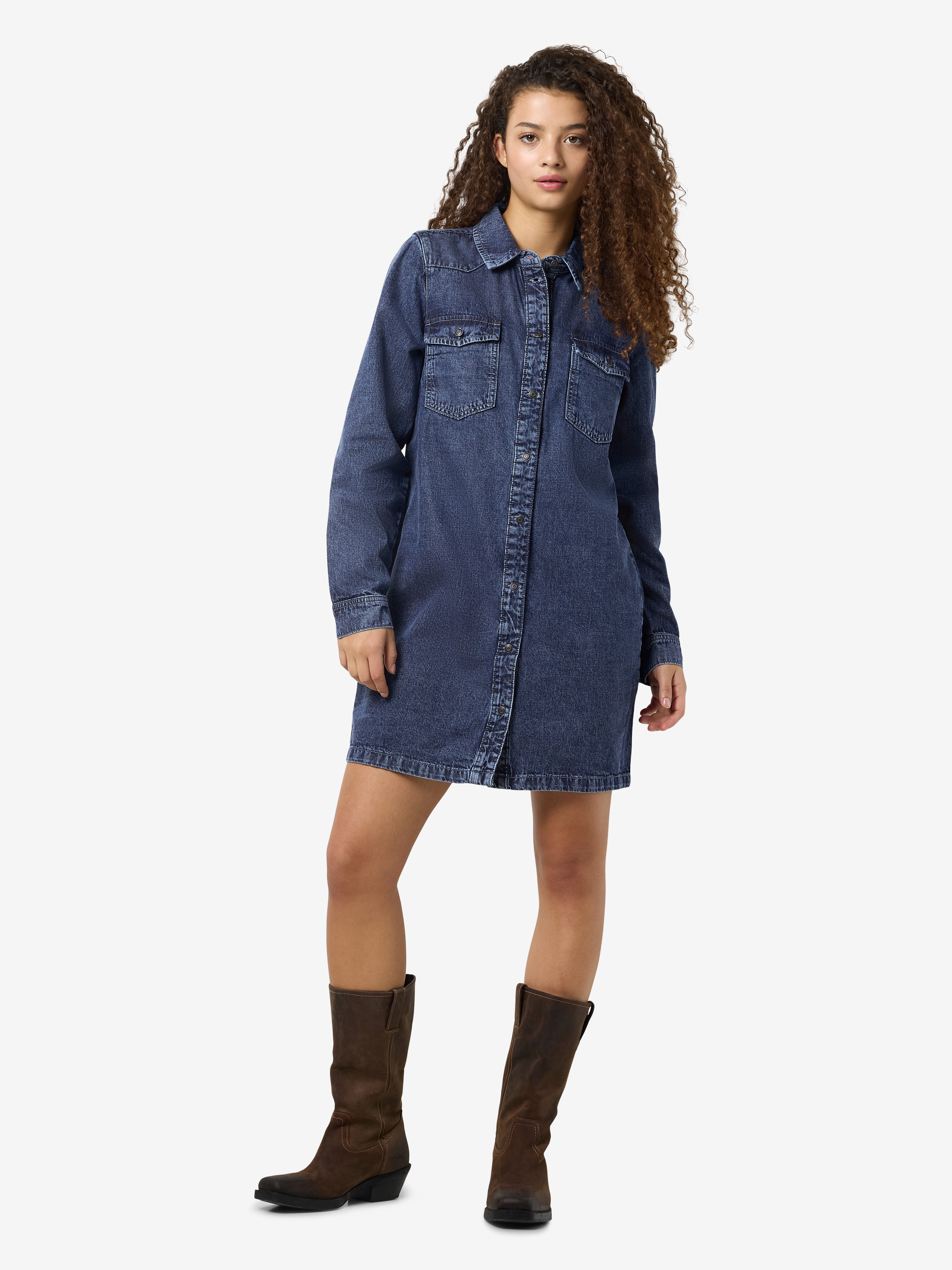 Noisy may Jeans jurk NMNEW SIGNE L/S DENIM DRESS VI002MB LX