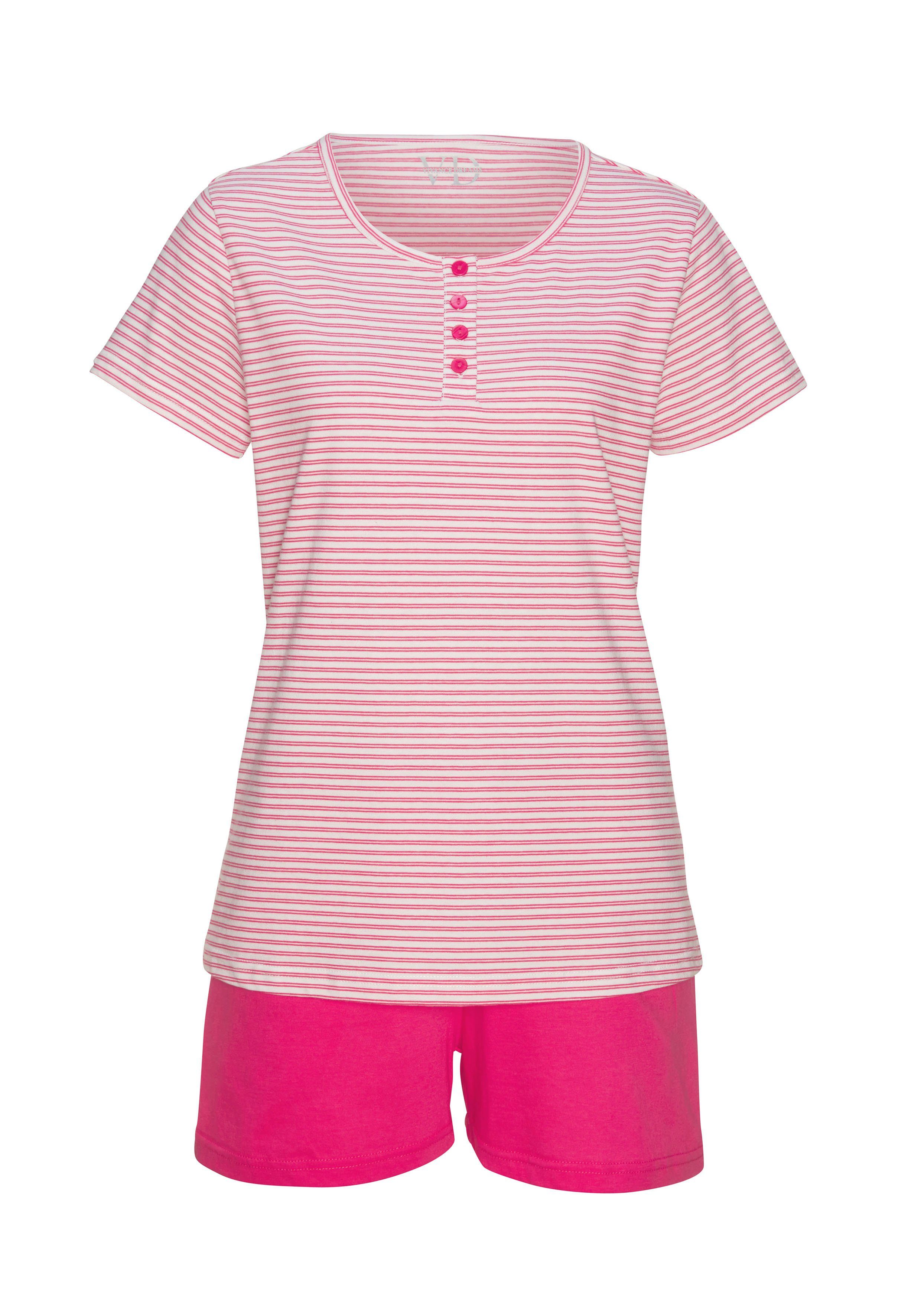 Vivance Dreams Shortama met strepen van voorgeverfd garen (set, 2-delig)