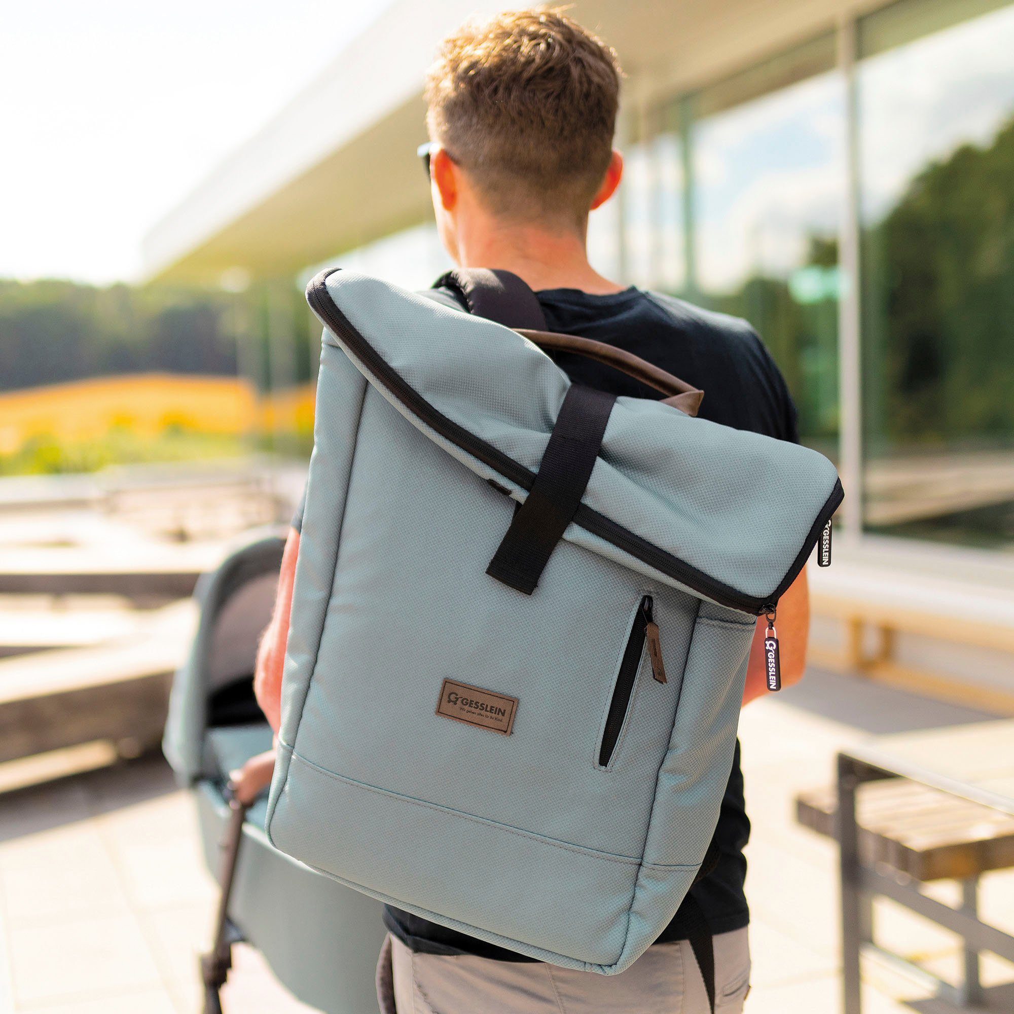 Gesslein Luierrugzak N°6, aqua mint Made in Germany