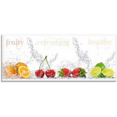 Artland print op glas Fruchtig erfrischend gesund Fruchtmix