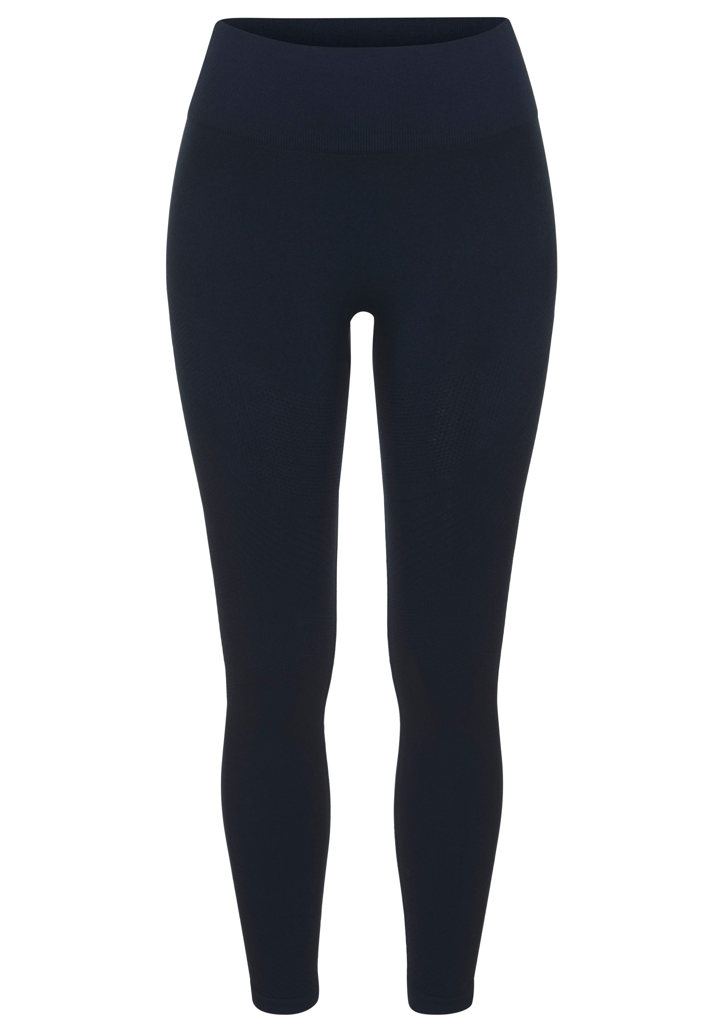 Lascana Naadloze legging Po Push Up met ribstructuur en shaping-effect, sportbroek, sportleggings