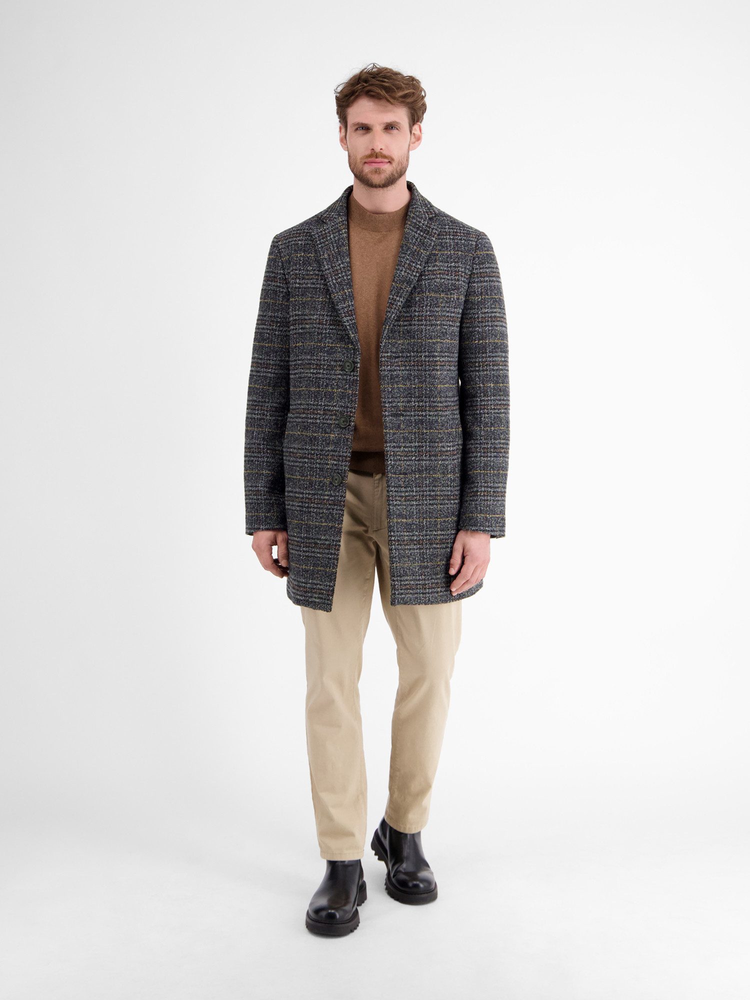 Lerros Wollen jas LERROS Heren-Mantel, geruit