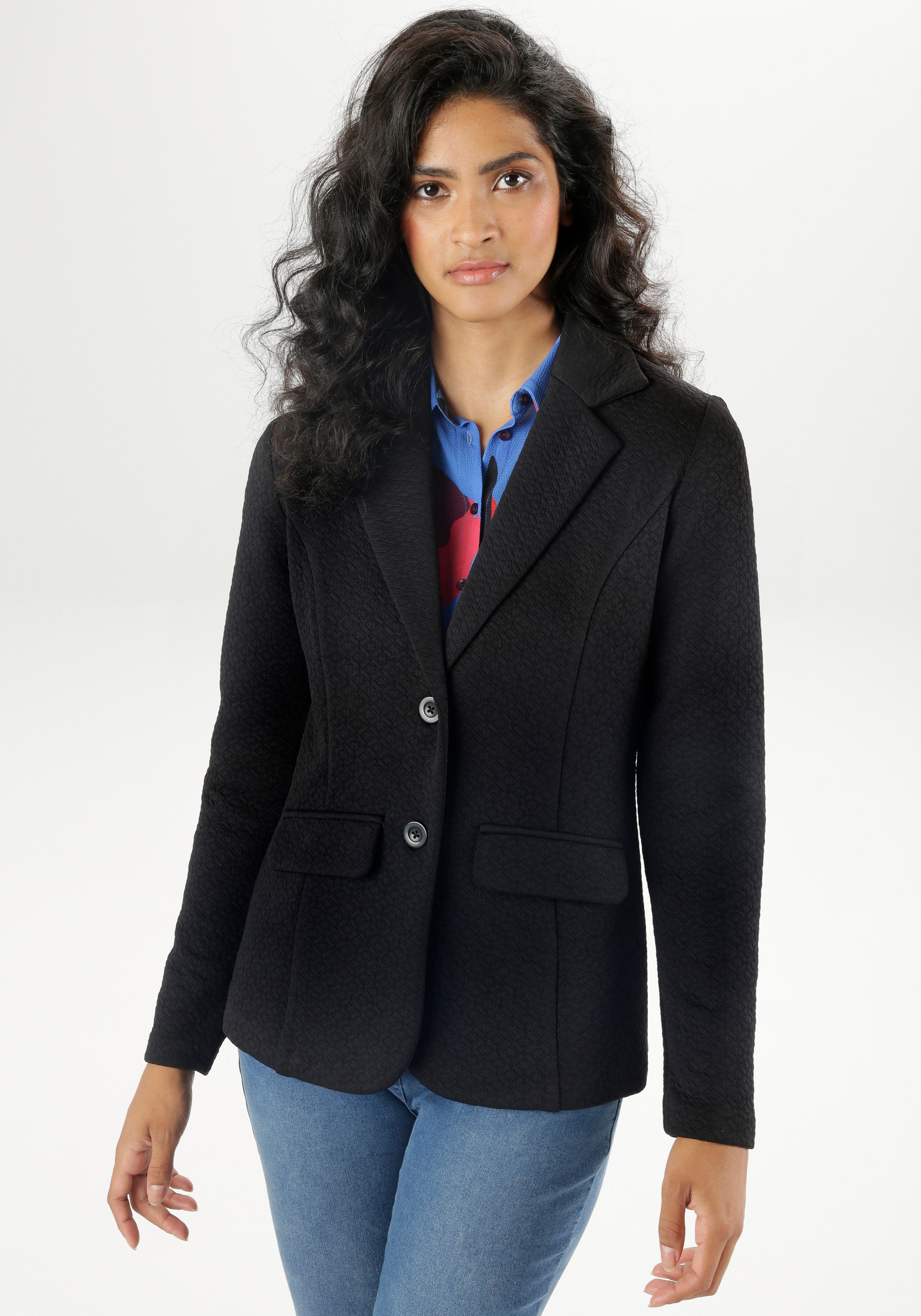 Aniston SELECTED Jerseyblazer met structuurmotief