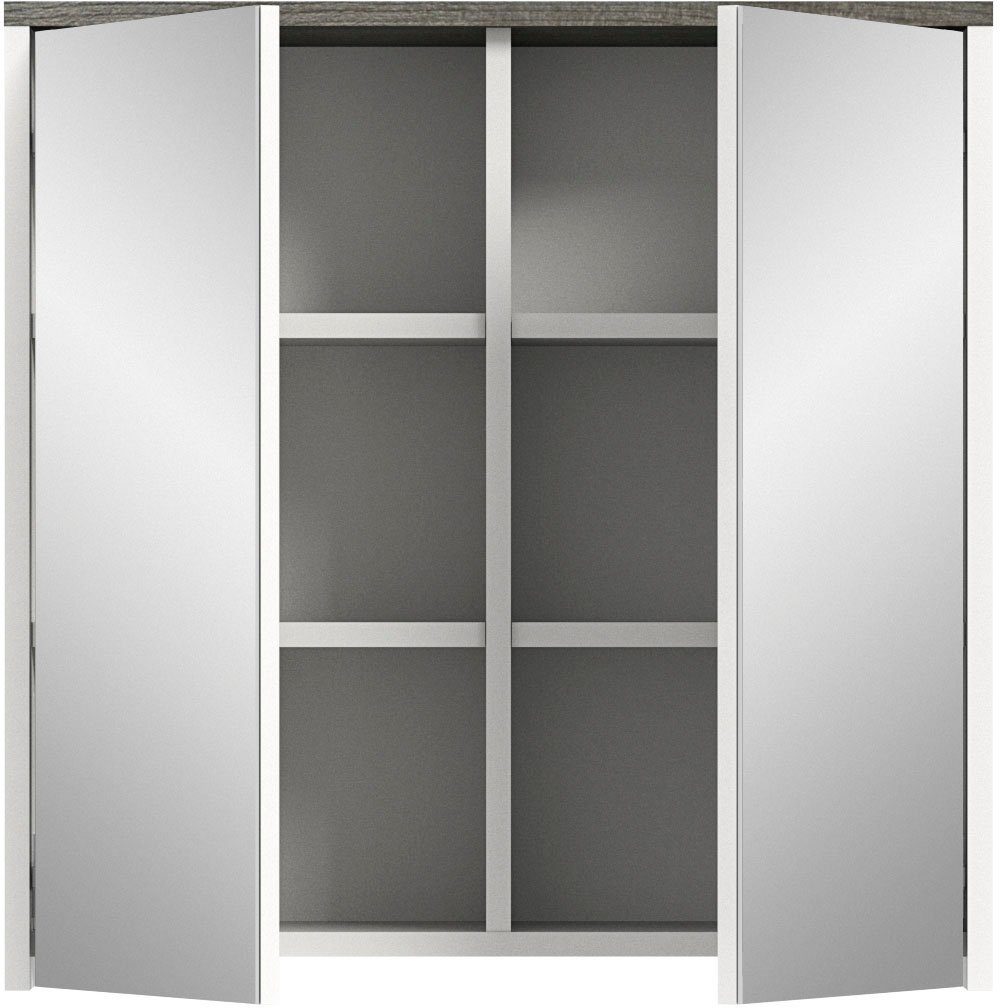 welltime Badkamerspiegelkast Lier Badkamermeubel, 2 spiegeldeuren, breedte 60 cm (1 stuk)