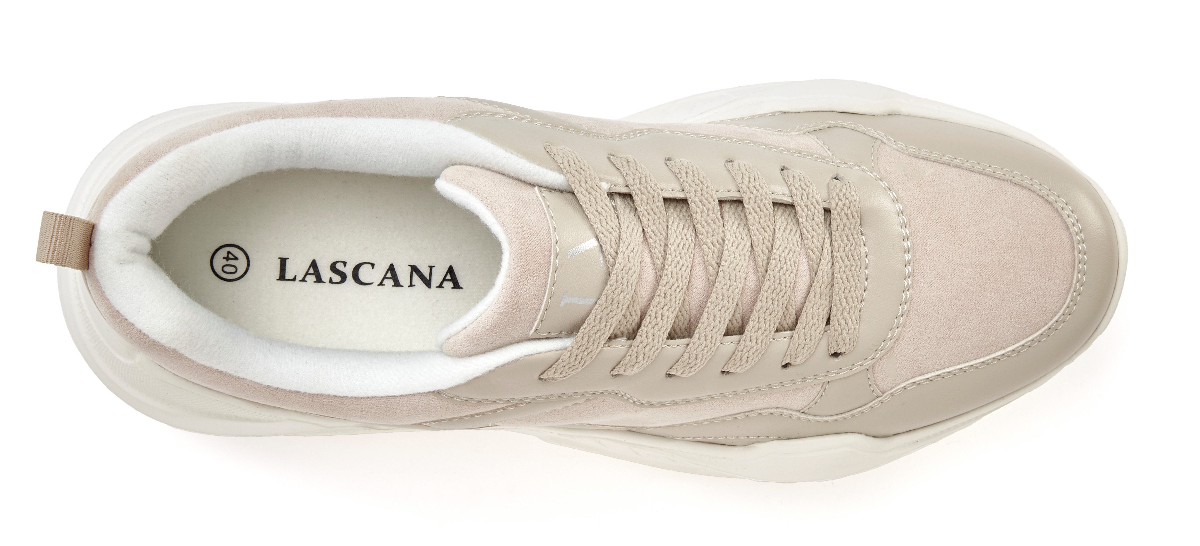 Lascana Sneakers Lage schoen, sportschoen, lichte chunky zool, zachte binnenzool VEGAN