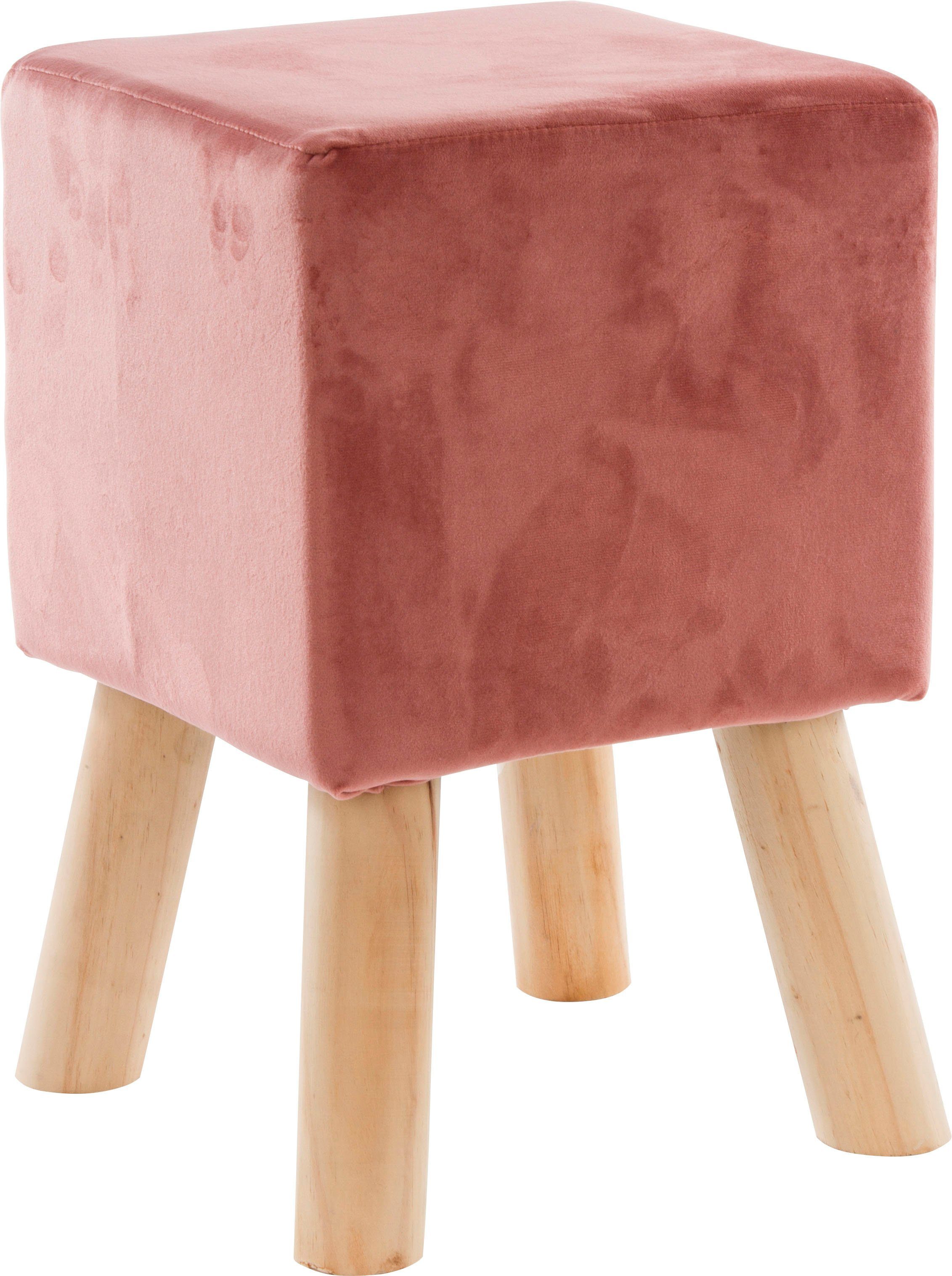 my Flair Hocker vierk. 4 poten naturel/oudroze