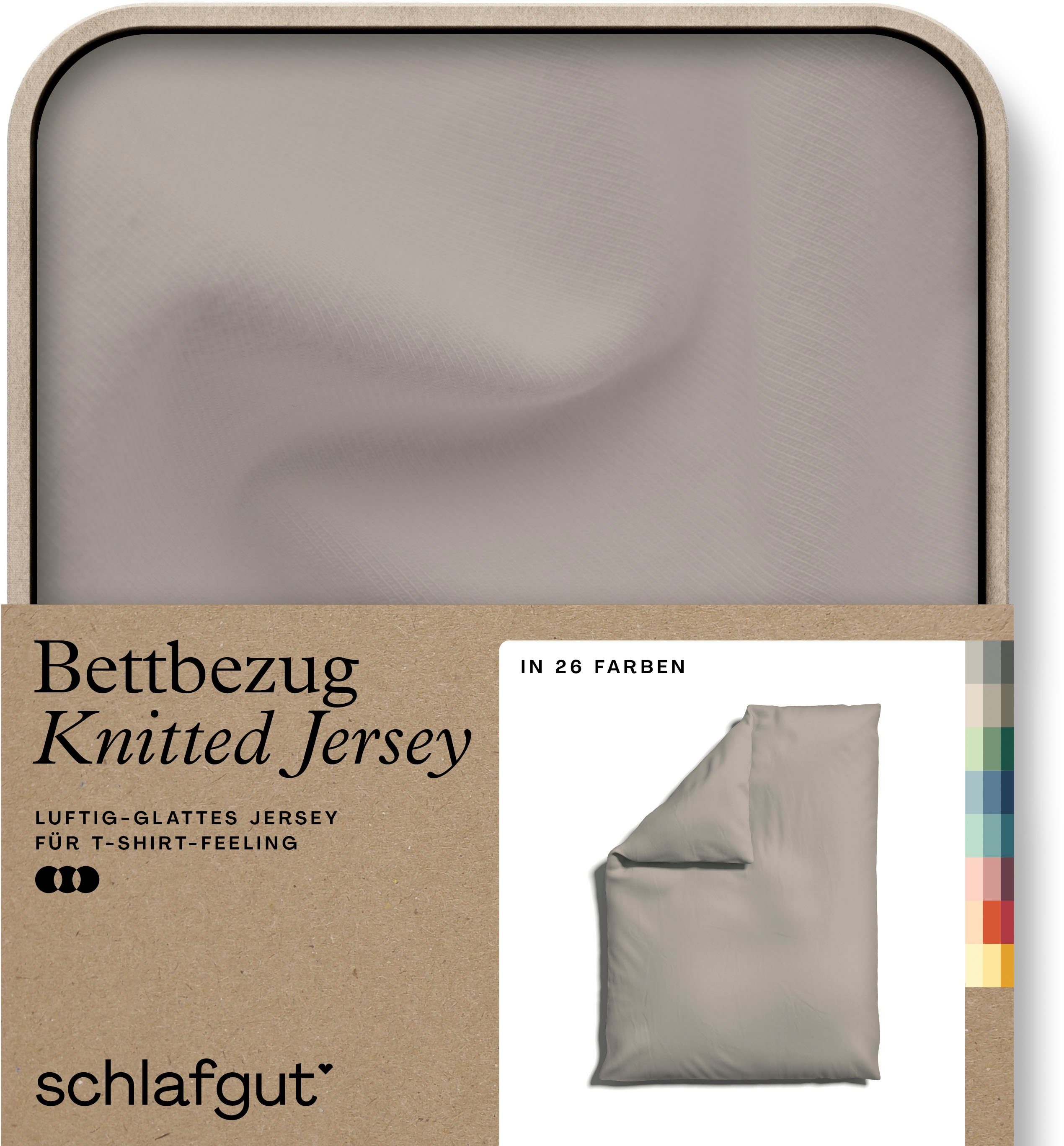 Schlafgut Dekbedovertrek Gebreide jersey uni, van biologisch katoen met elastaan, rits kreukvrij, mix & match beddengoed: bijpassende kussenhoes