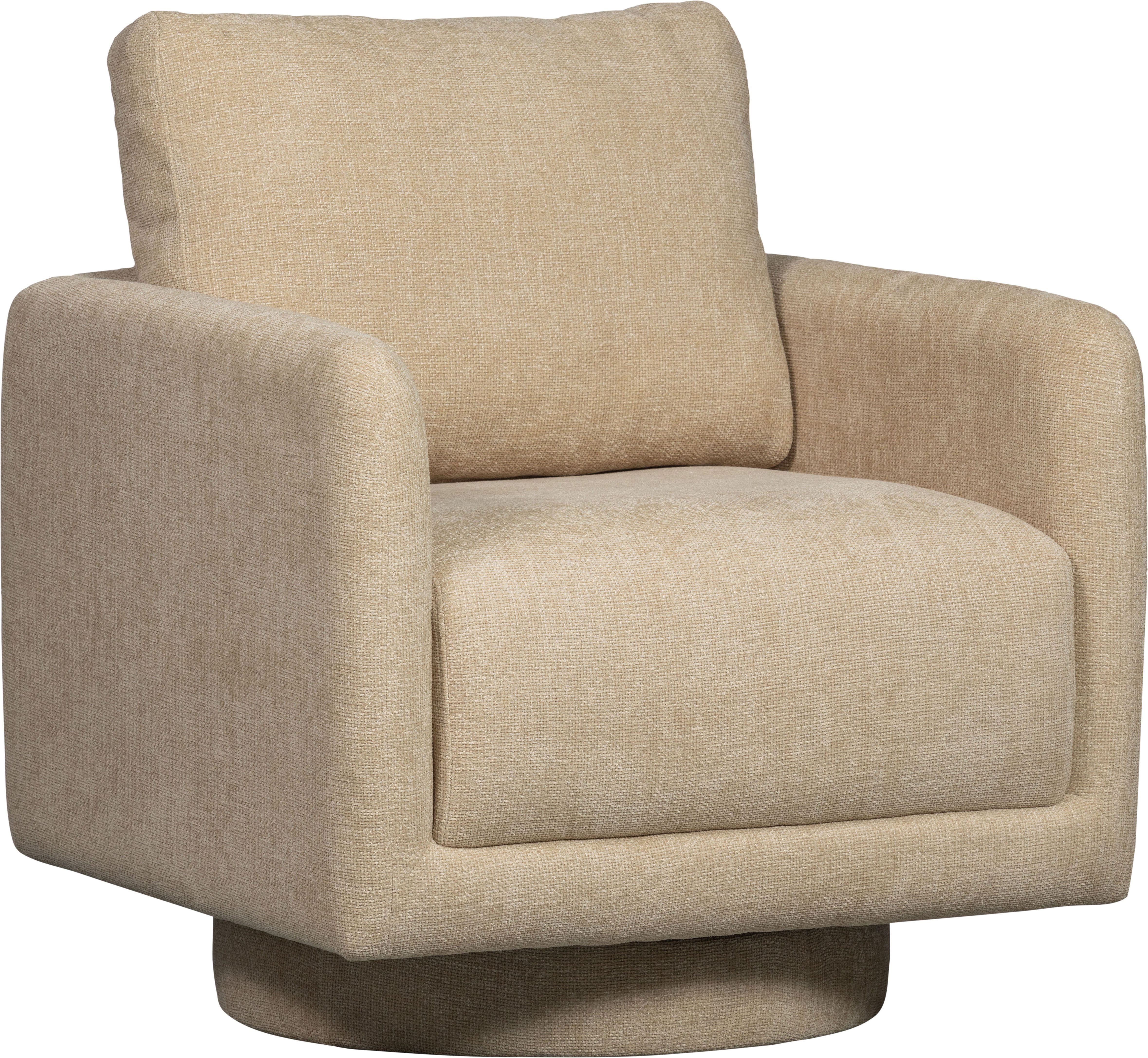 WOOOD Draaifauteuil Oscar Chenille Naturel 64x78x79