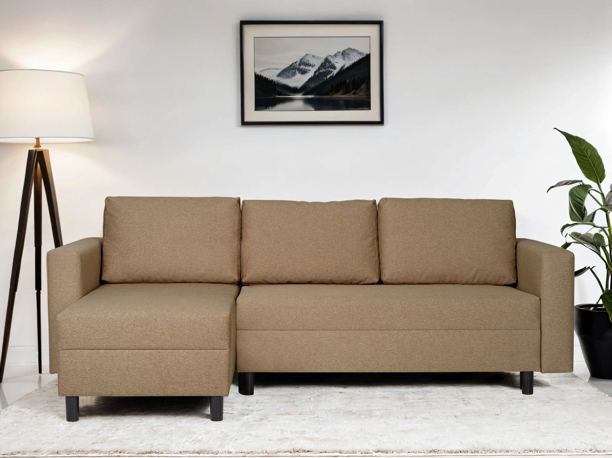 INOSIGN Hoekbank GLENOE slaapbank met bedlade, ottomane aan beide zijden te monteren L-vorm, afmetingen B/D/H: 230/135/84,5 cm, velvet & zachte