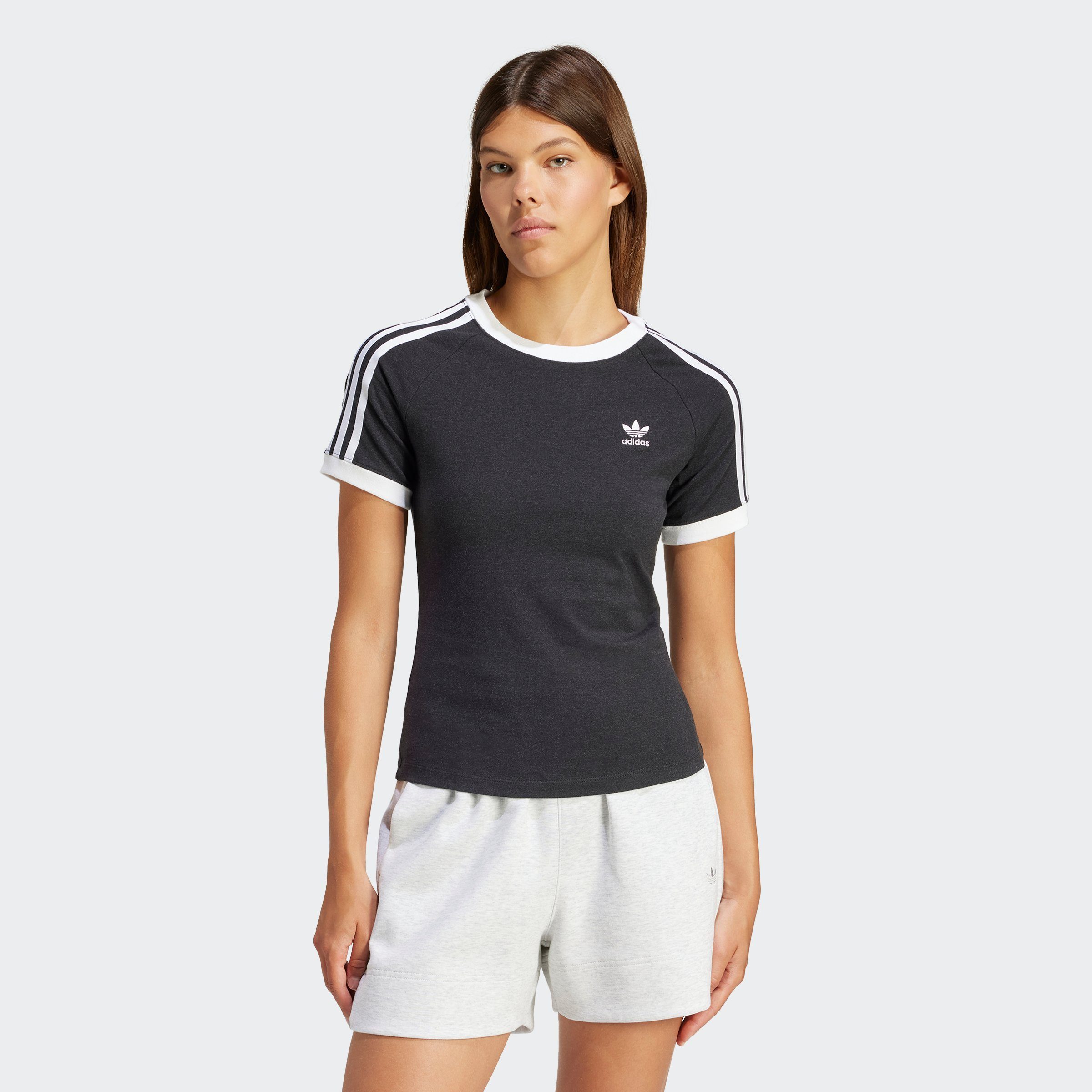 Adidas Originals 3-Stripes Slim T-Shirt Black- Dames Black