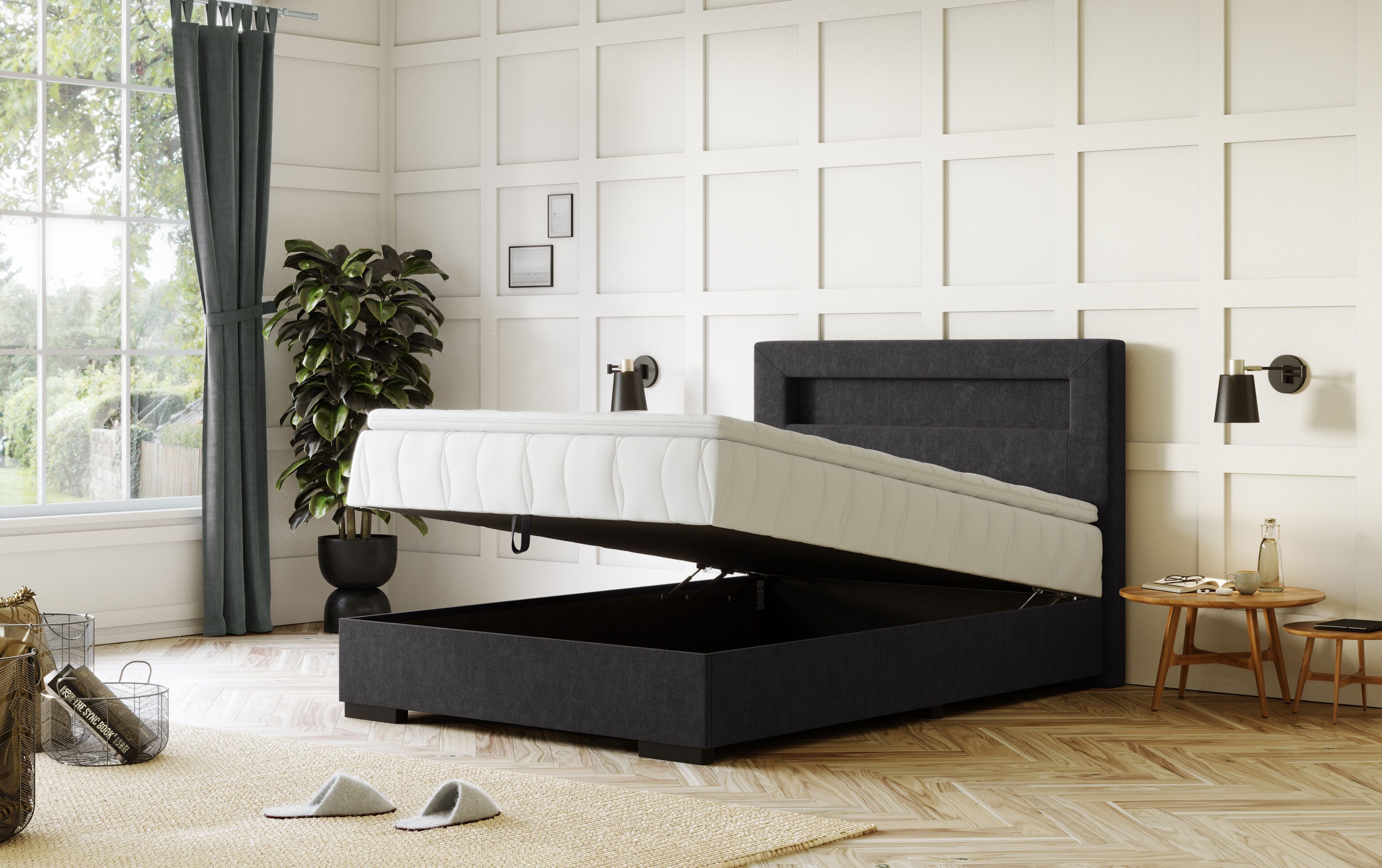 COTTA Boxspring Kelly uitgerust met led-licht, incl. bedlade