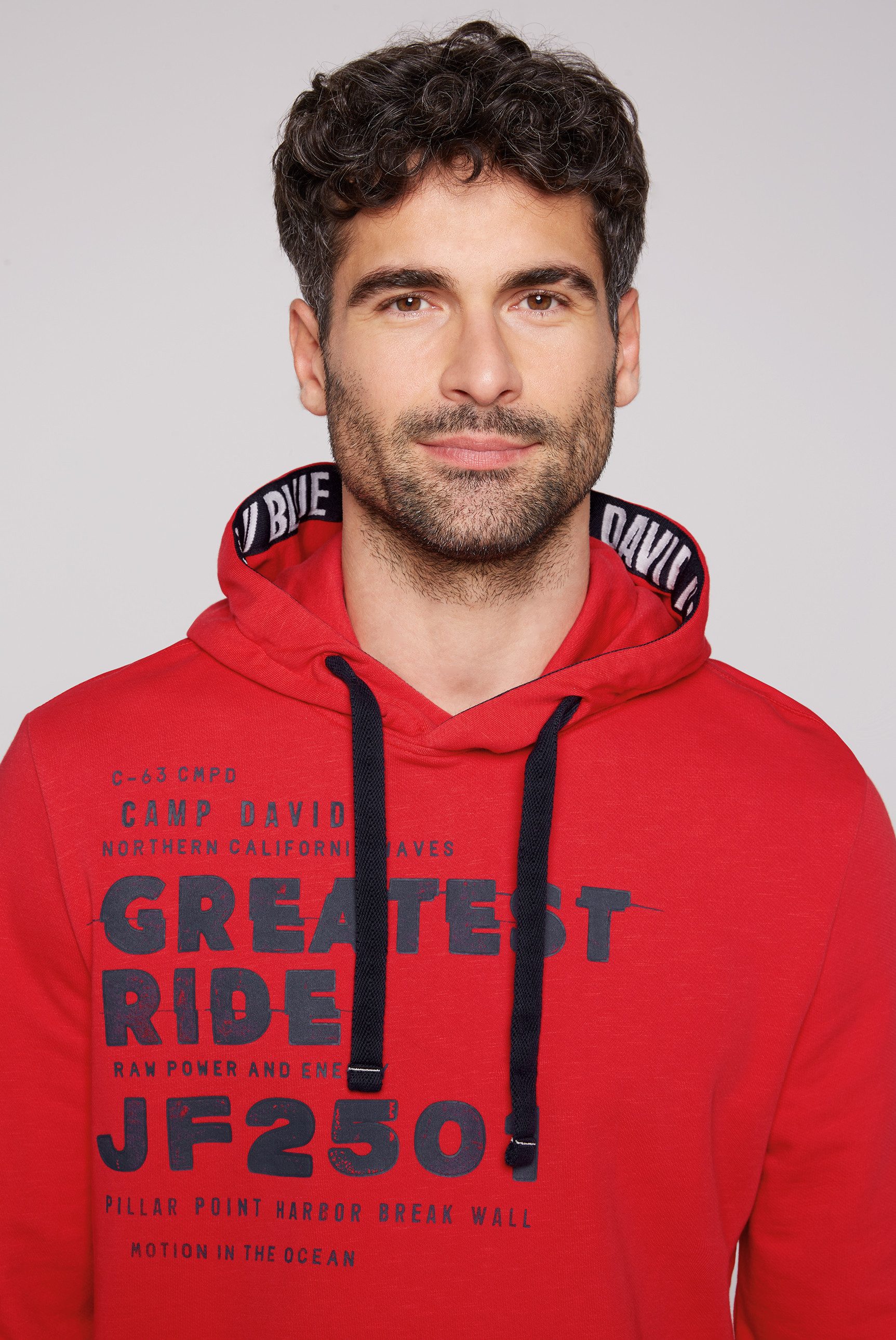 CAMP DAVID Hoodie met contrasterende print