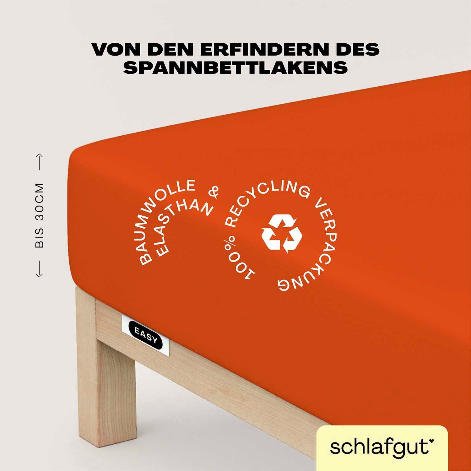 Schlafgut Hoeslaken EASY jersey elastaan MADE IN GREEN by OEKO-TEX (1 stuk) hoeslakens rood