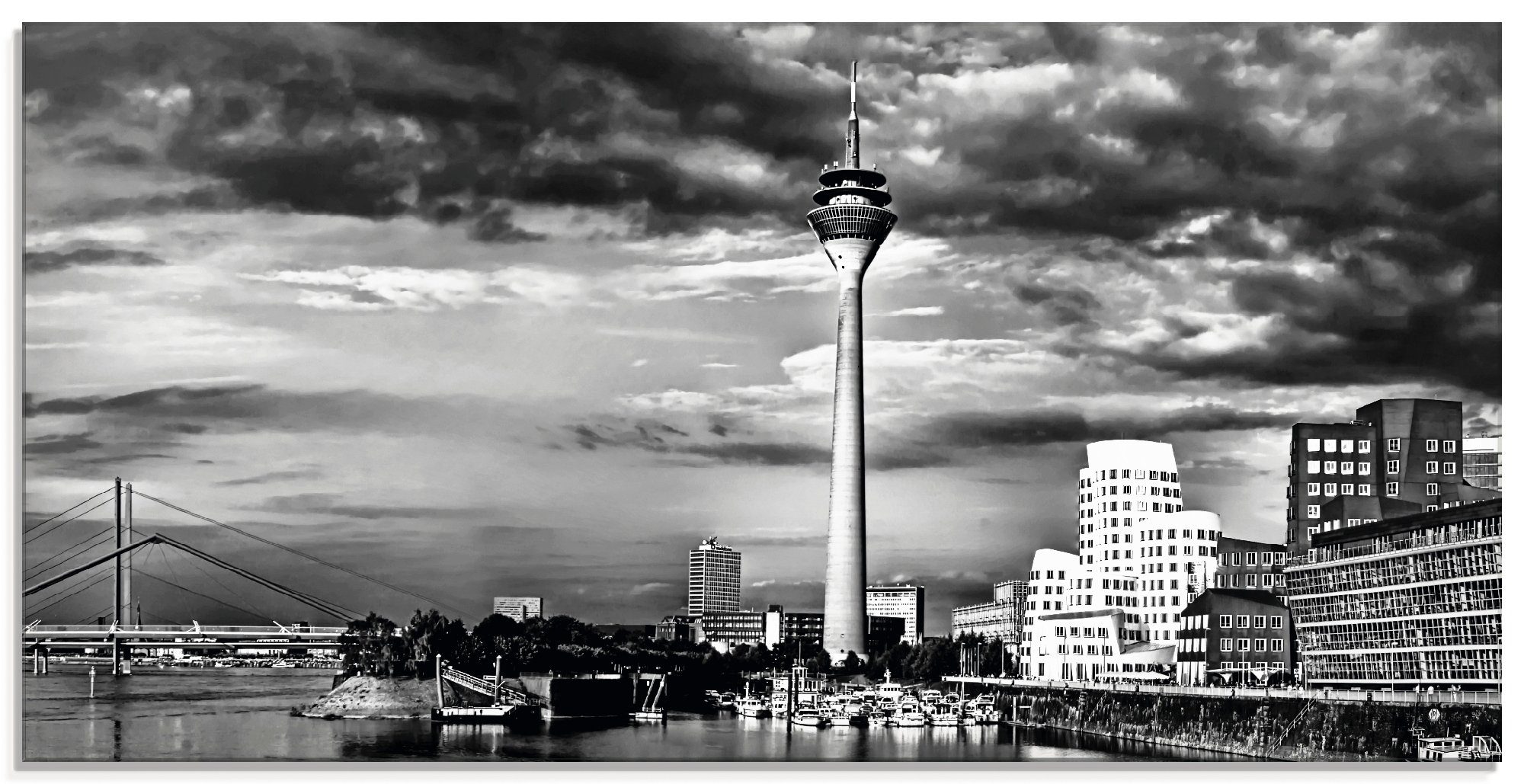 Artland Print op glas Düsseldorf collage skyline 10 (1 stuk)
