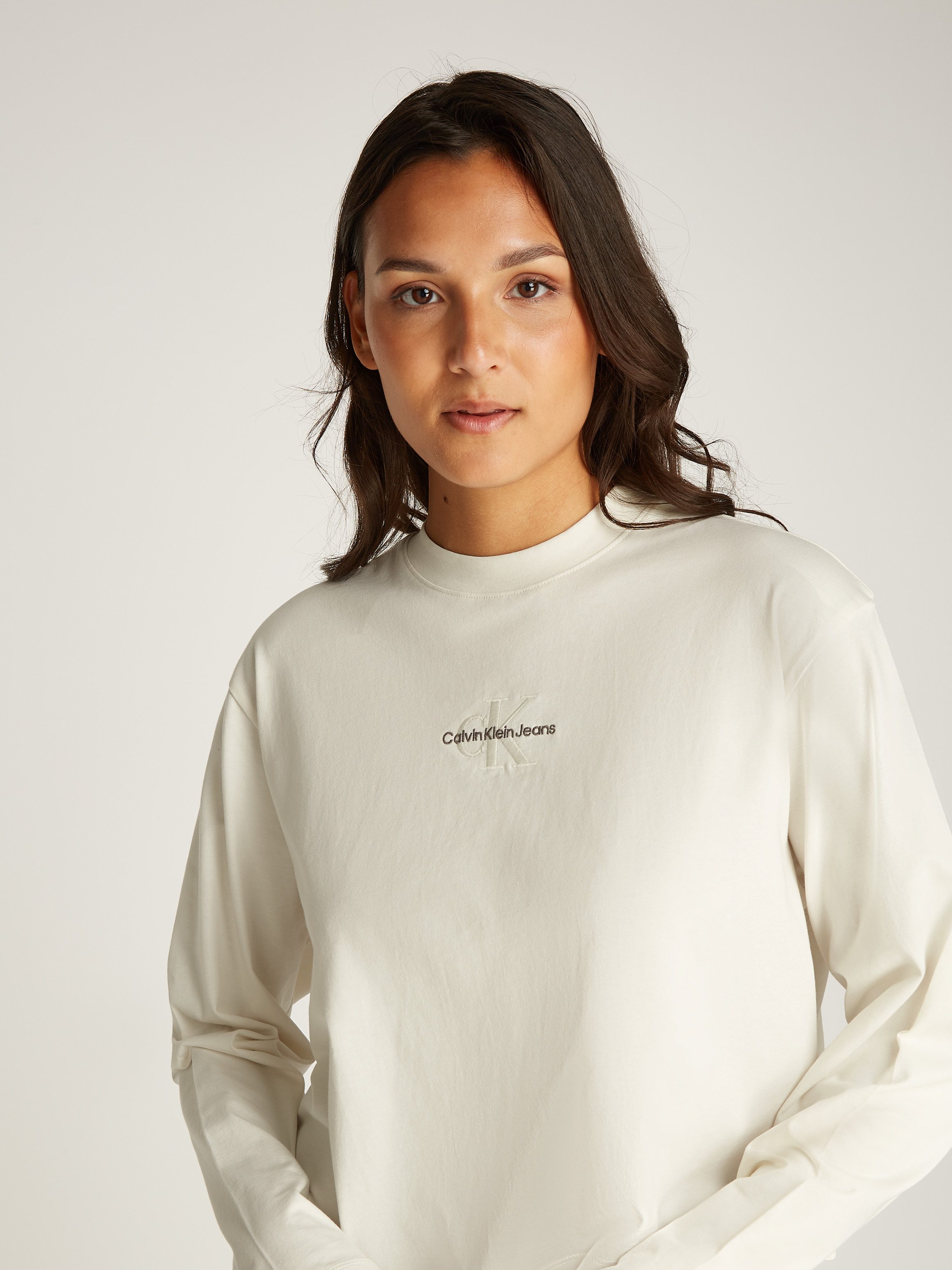 Calvin Klein Shirt met lange mouwen MONOLOGO LOOSE LS TEE
