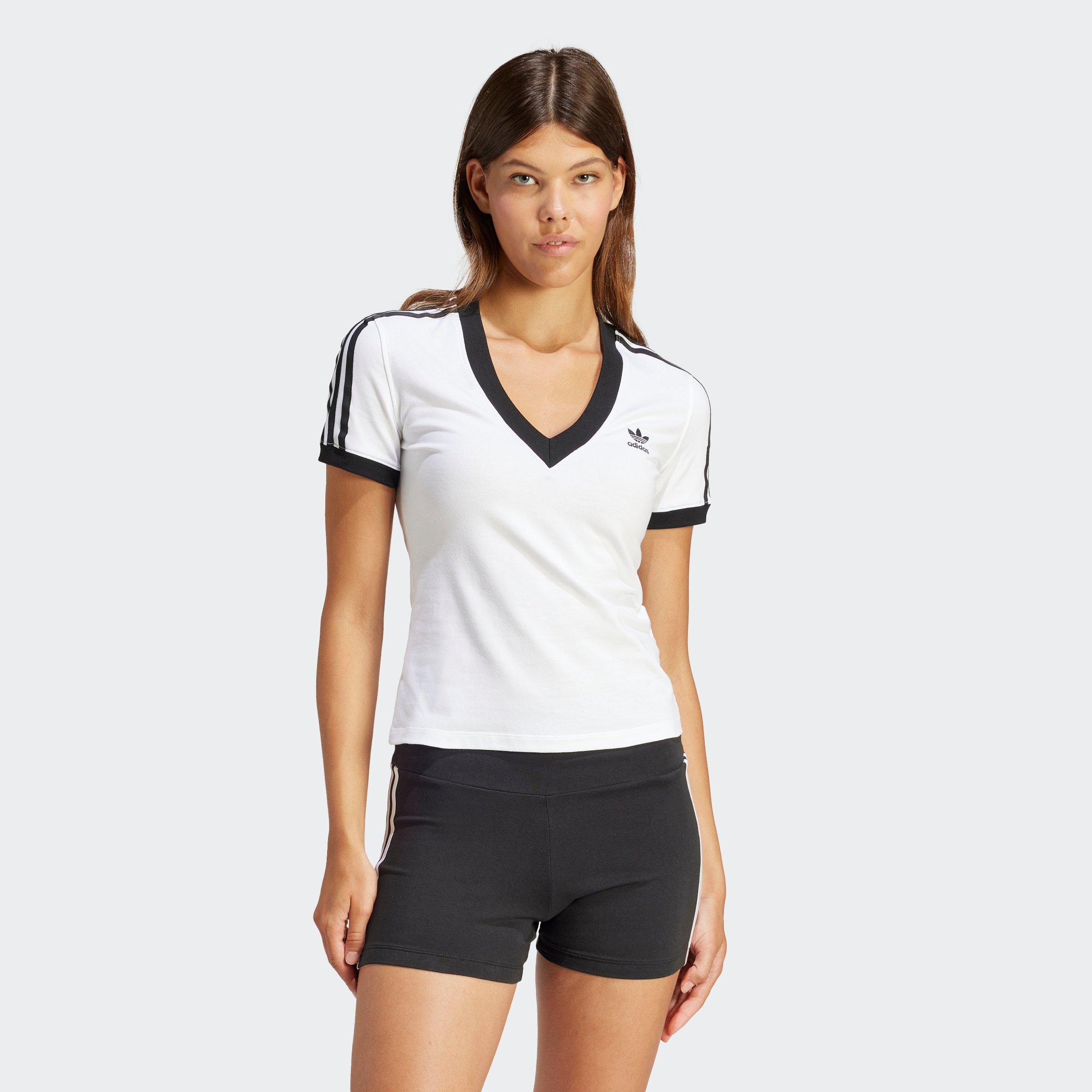 Adidas Originals 3-Stripes V-Neck Slim-fit T-shirt