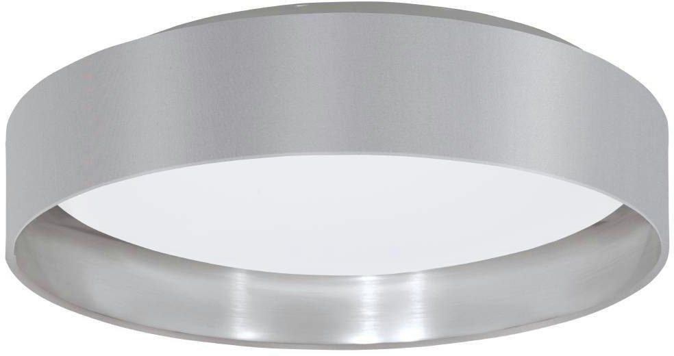 EGLO Led-plafondlamp MASERLO Stoffen lamp Ø38 x H9 cm, led-plank, warm witte lichtkleur - plafondlamp met textielen kap (1 stuk)