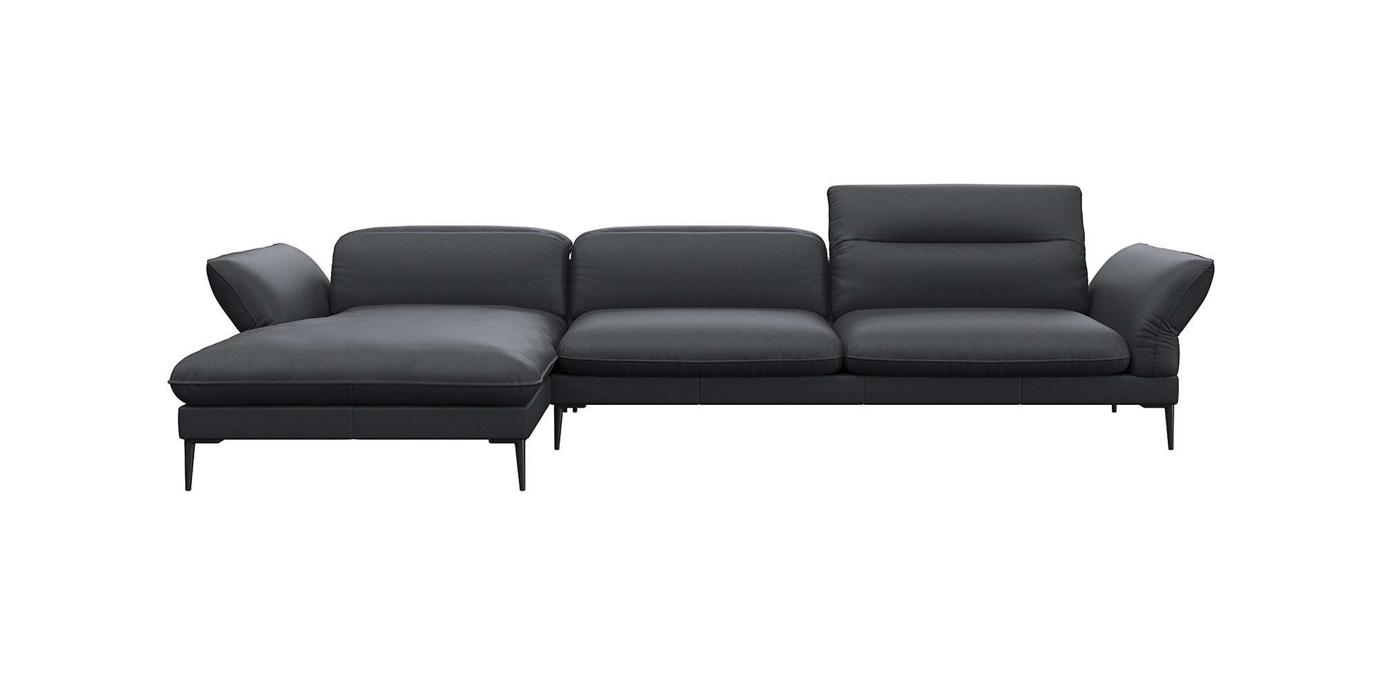 FLEXLUX Hoekbank Salino, functionele bank met recamiere, relaxbank, hoekbank Bank met arm- en hoofdeinde verstellingen, koudschuim & staalgolven