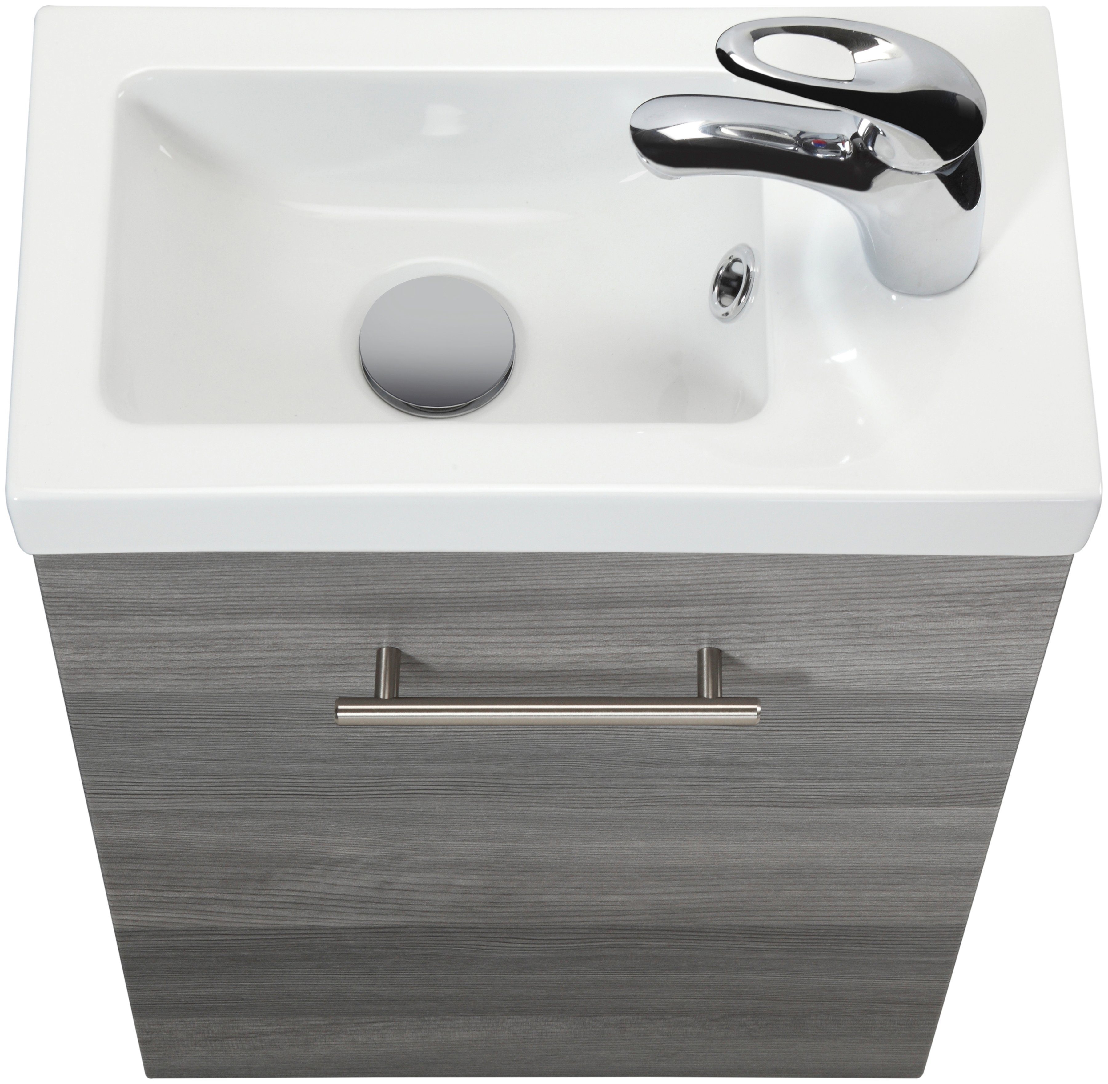 welltime Wastafelmeubel Trento, in verschillende designs en kleuren BxDxH: 40x23x56 cm, gastenbad SlimLine, wastafel