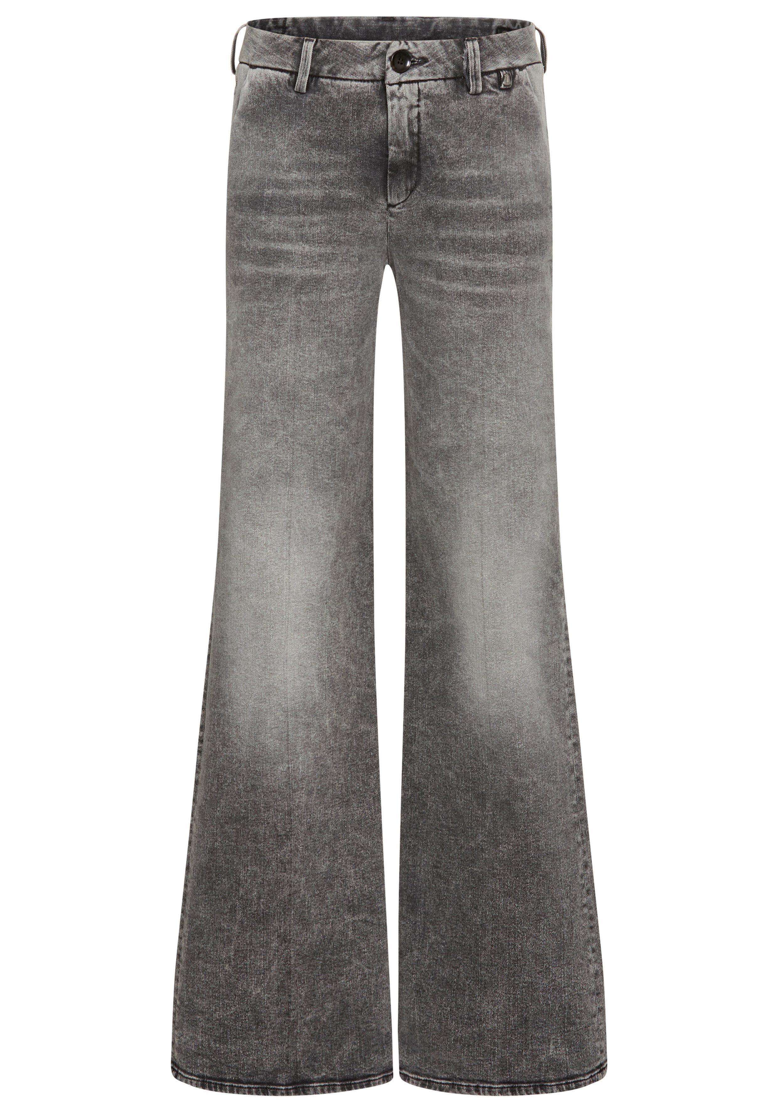 Herrlicher High-waist jeans Lovely Flared Denim Black