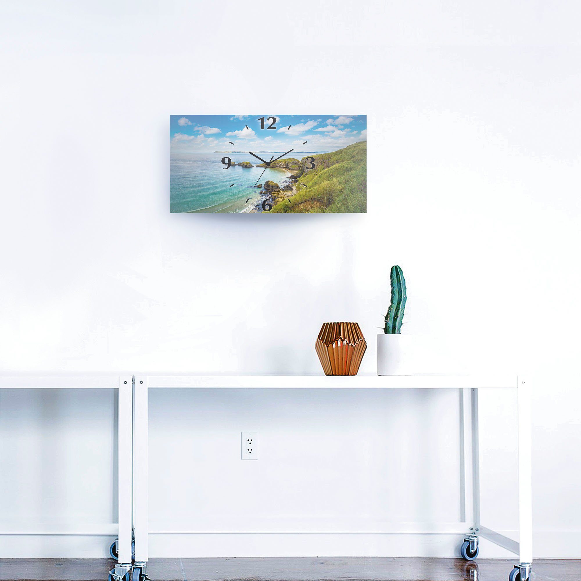 Artland Wandklok Kustpad in Carrick-a-Rede 3d-look geschulpt, met kwarts- of radiografisch uurwerk, verschillende maten