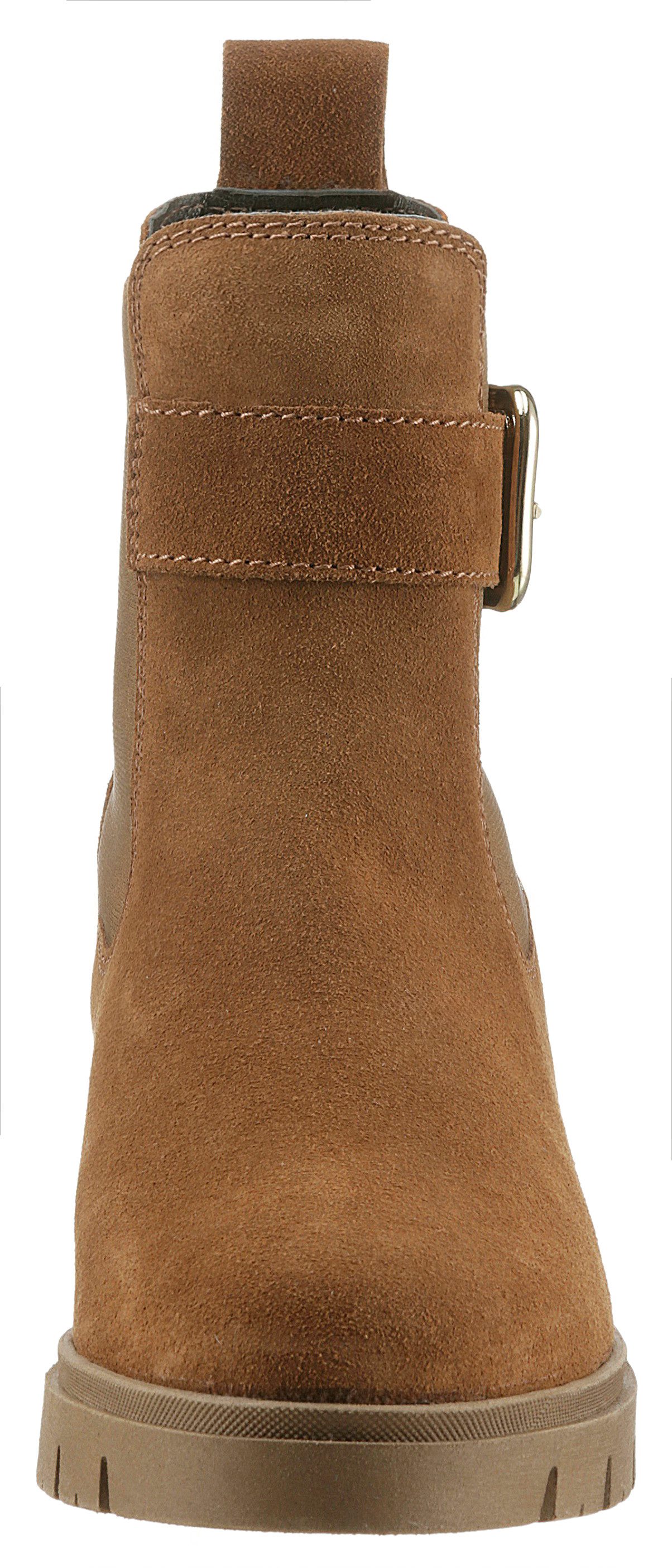 Tamaris Chelsea-boots blokhak, businessmode, enkellaars met decoratieve gesp