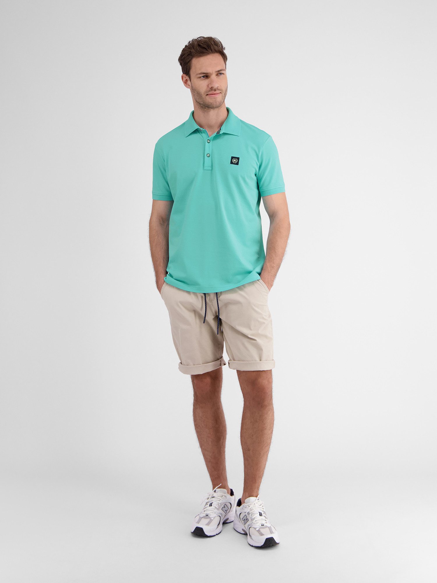 Lerros Poloshirt LERROS heren poloshirt met stretchpercentage, effen kleur heren t-shirts maat S blauw