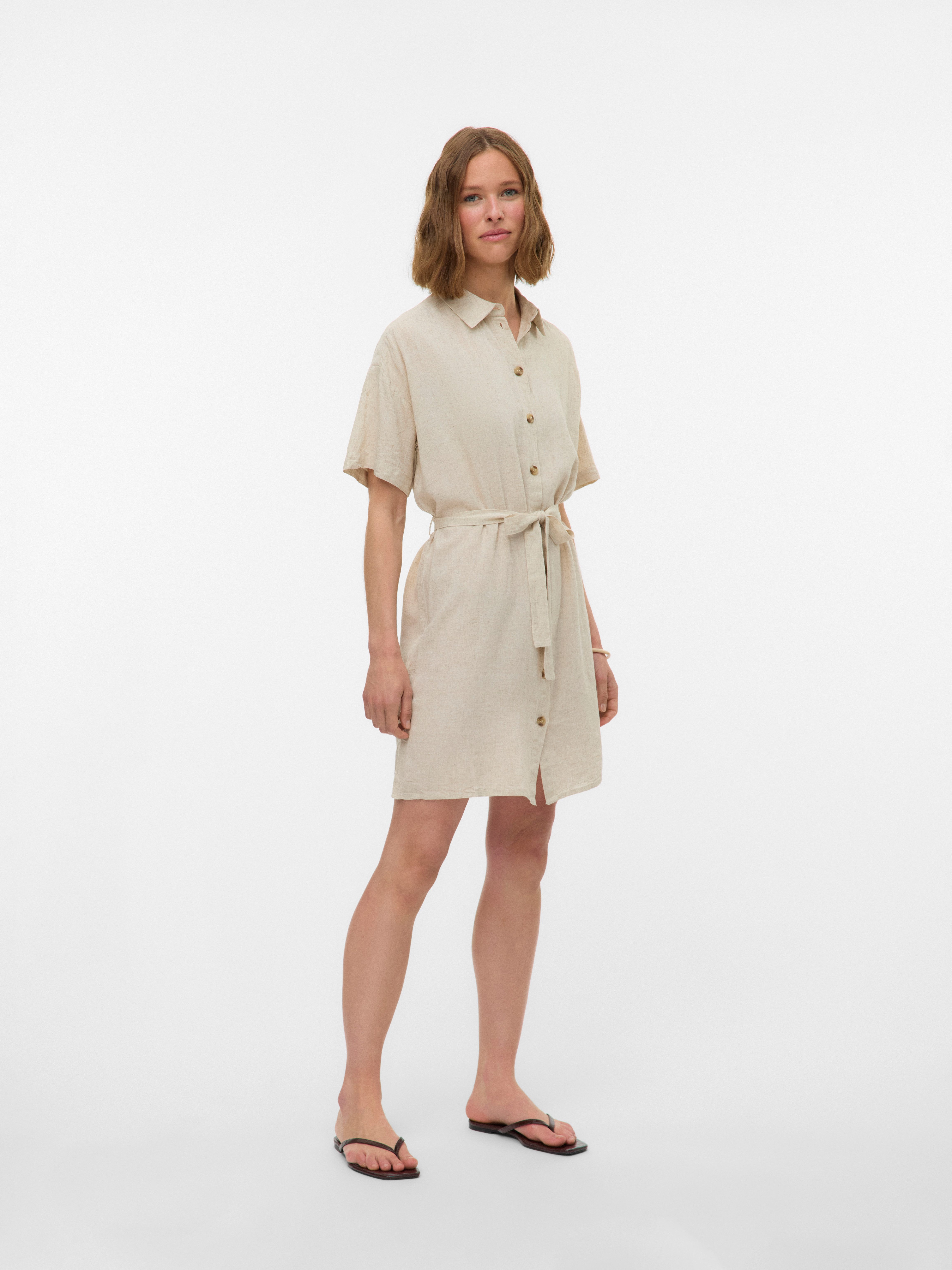 Vero Moda Blousejurk VMTHEA SS SHORT SHIRT DRESS WVN NOOS
