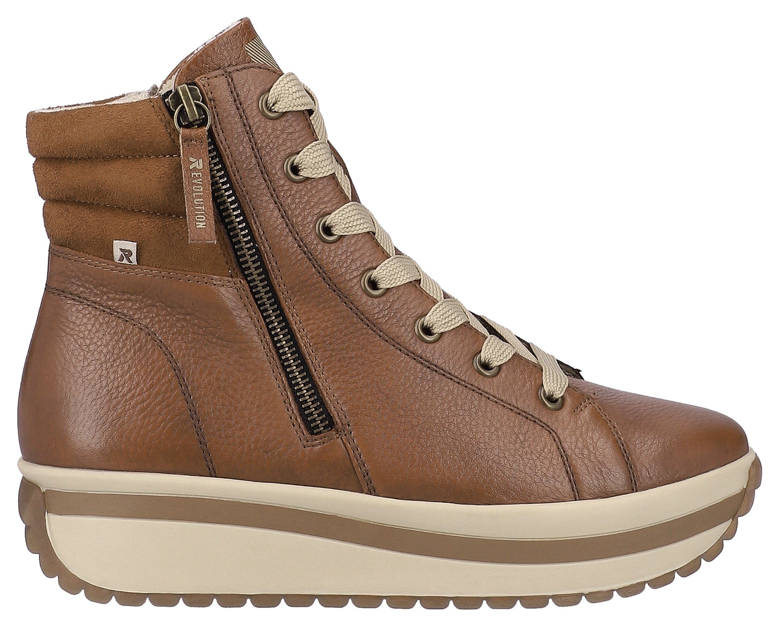 Rieker EVOLUTION Hoge veterschoenen , plateaulaarsjes, high top sneakers with two zippers