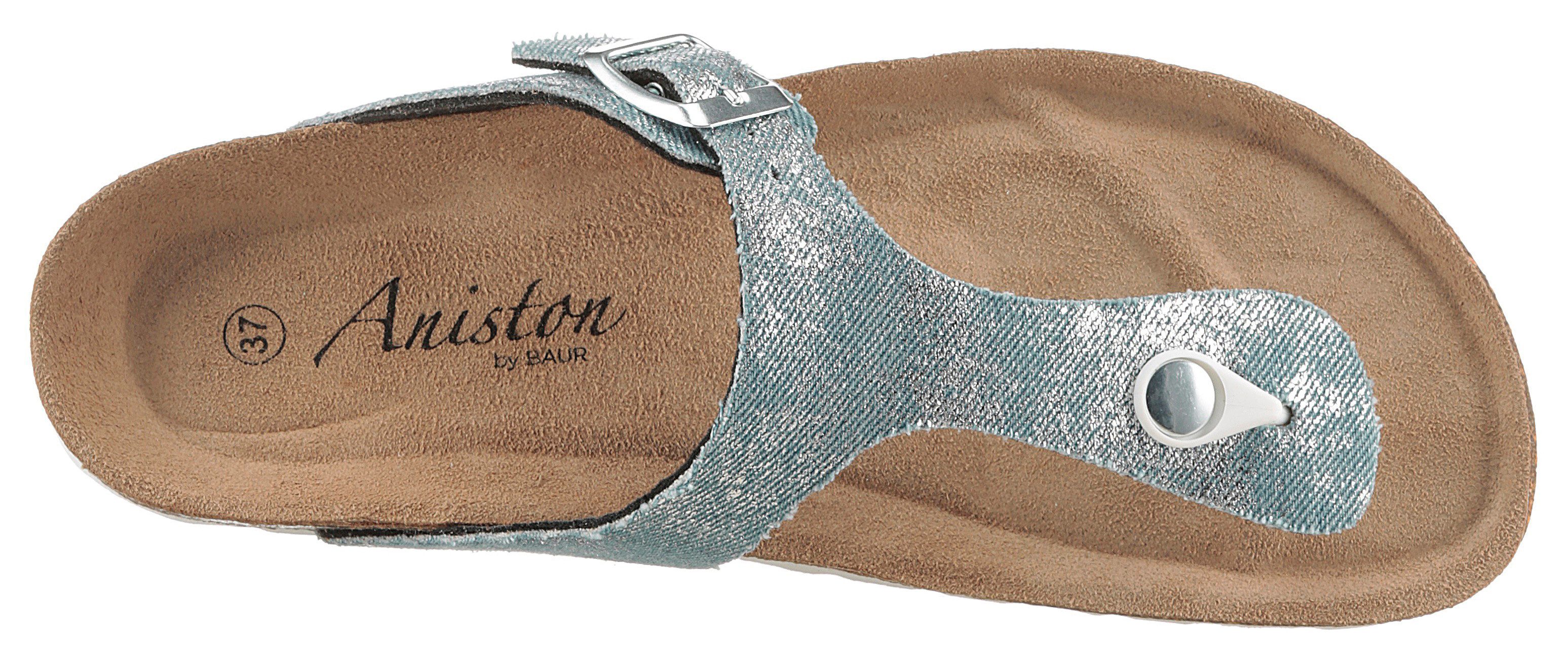 Aniston SHOES Teenslippers , strandschoen, zomerschoen, vakantieschoen, metallic - nieuwe collectie