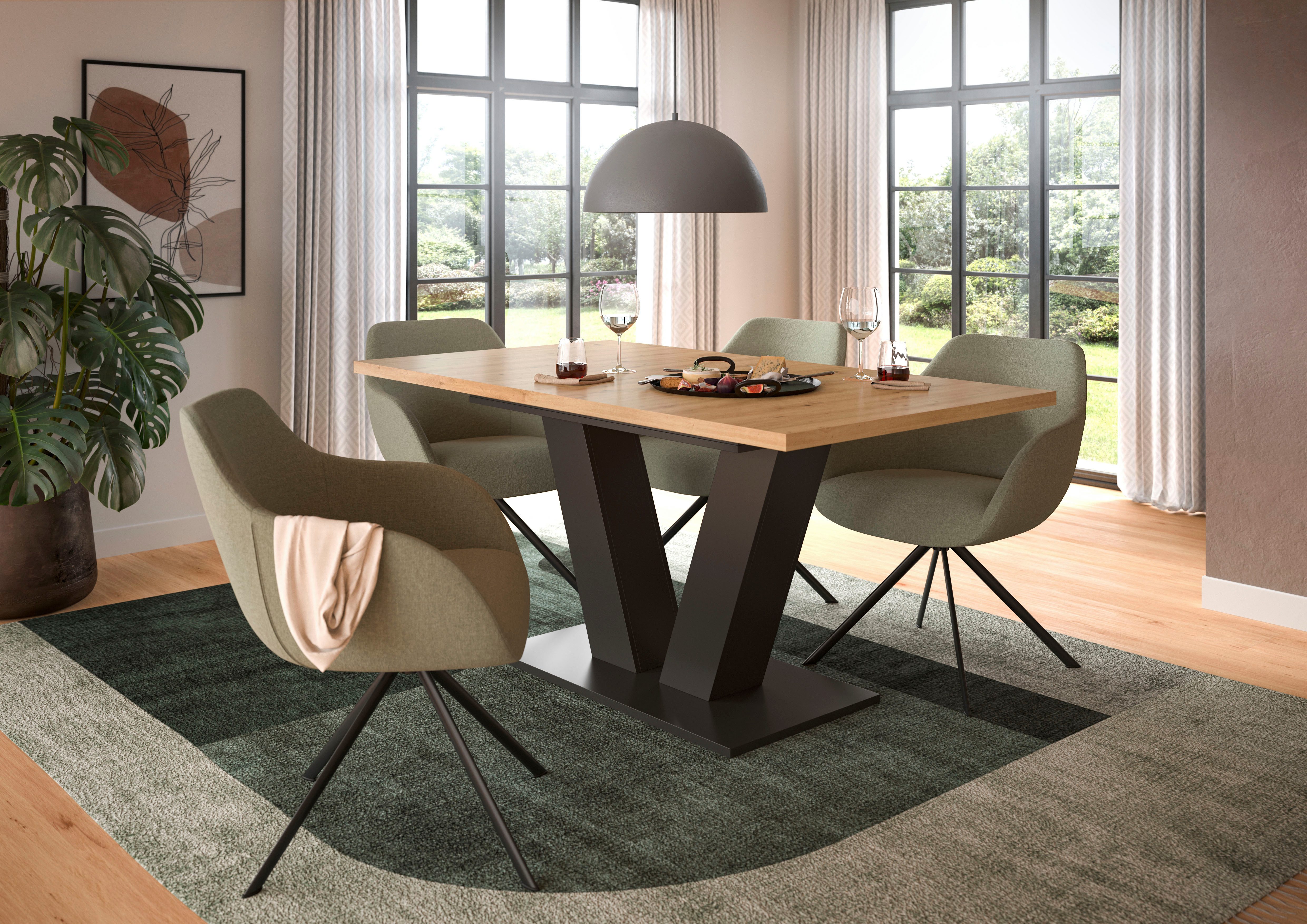 INOSIGN Eettafel Motus, uitschuifbaar 150 - 190 cm, inclusief 40 cm inlegplaat