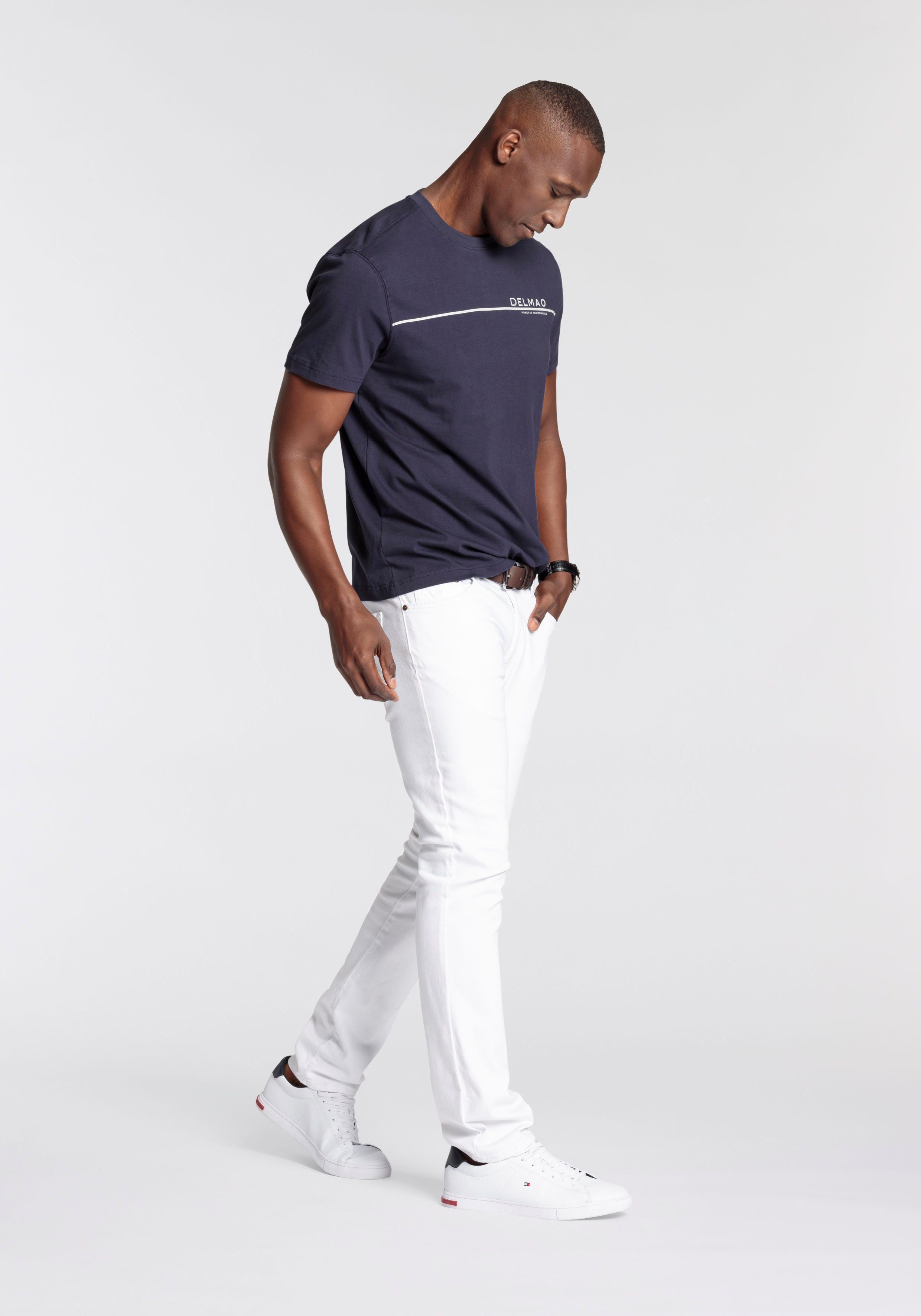 DELMAO T-shirt Korte mouw, met coole print, ronde halslijn, van 100% katoen