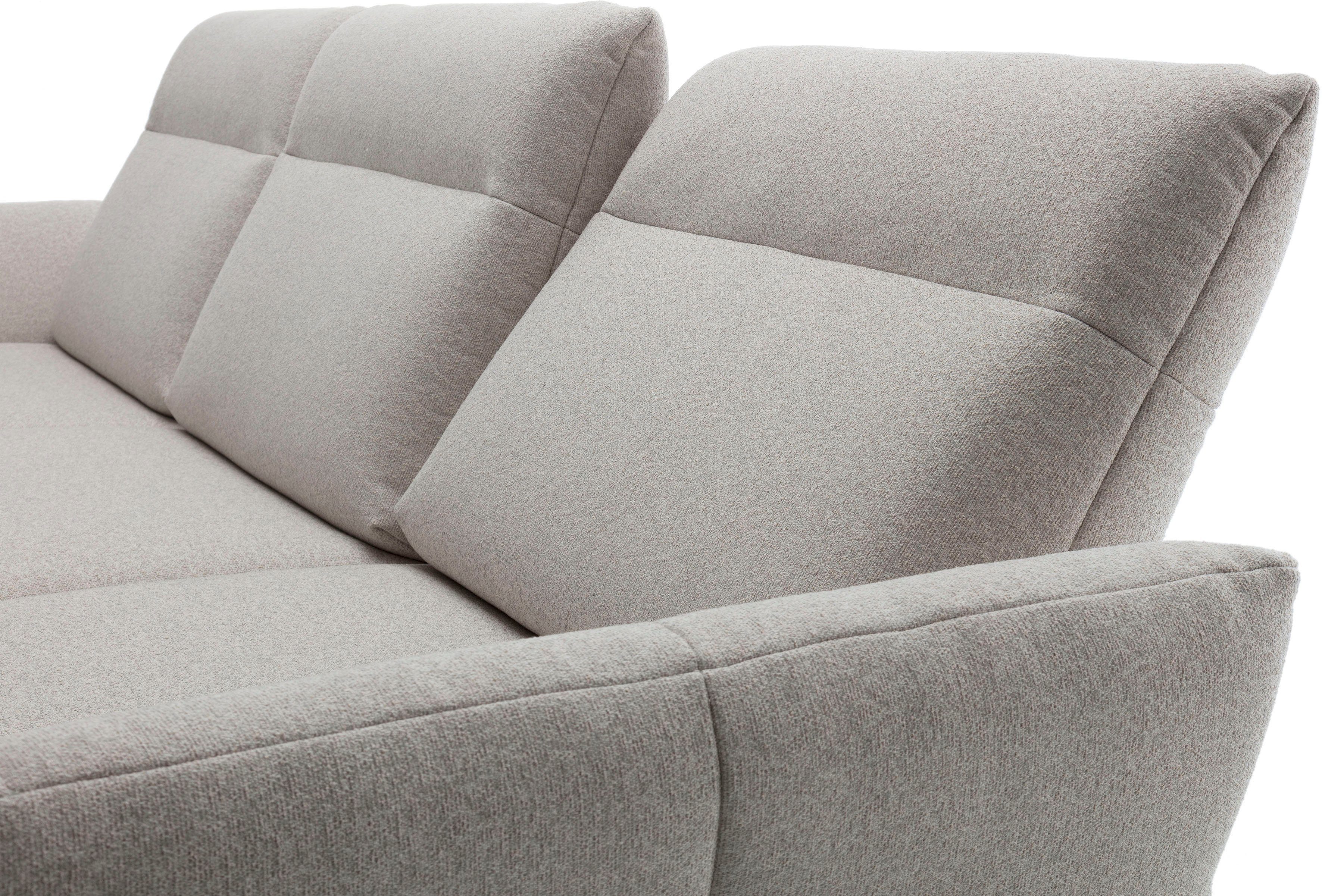 Creation BY ROLF BENZ Hoekbank CR.460 Sokkel in walnotenhout, onderstel in umbra grijs, breedte 338 cm